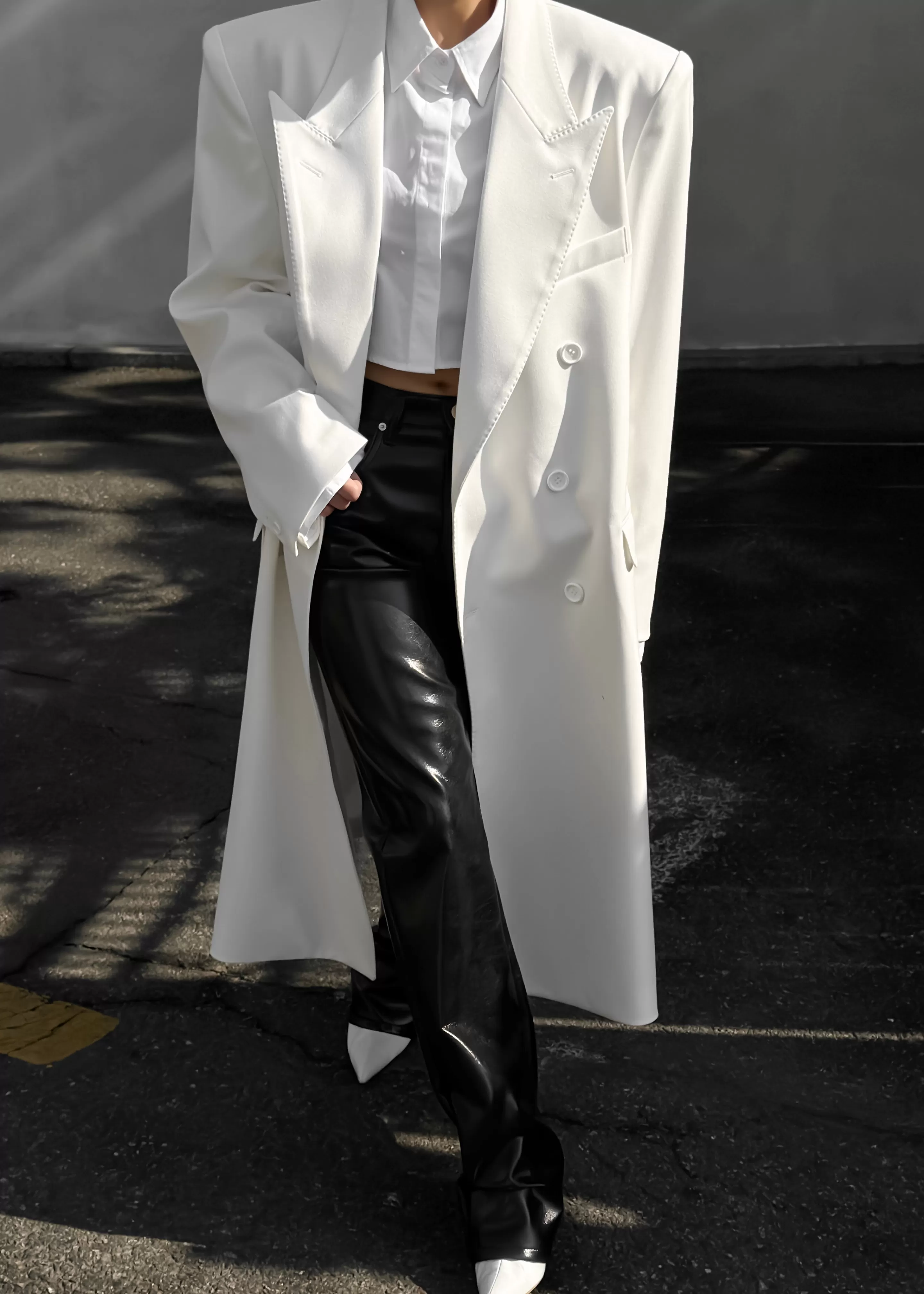 Outerwear | The Frankie Shop London Double Breasted Coat White