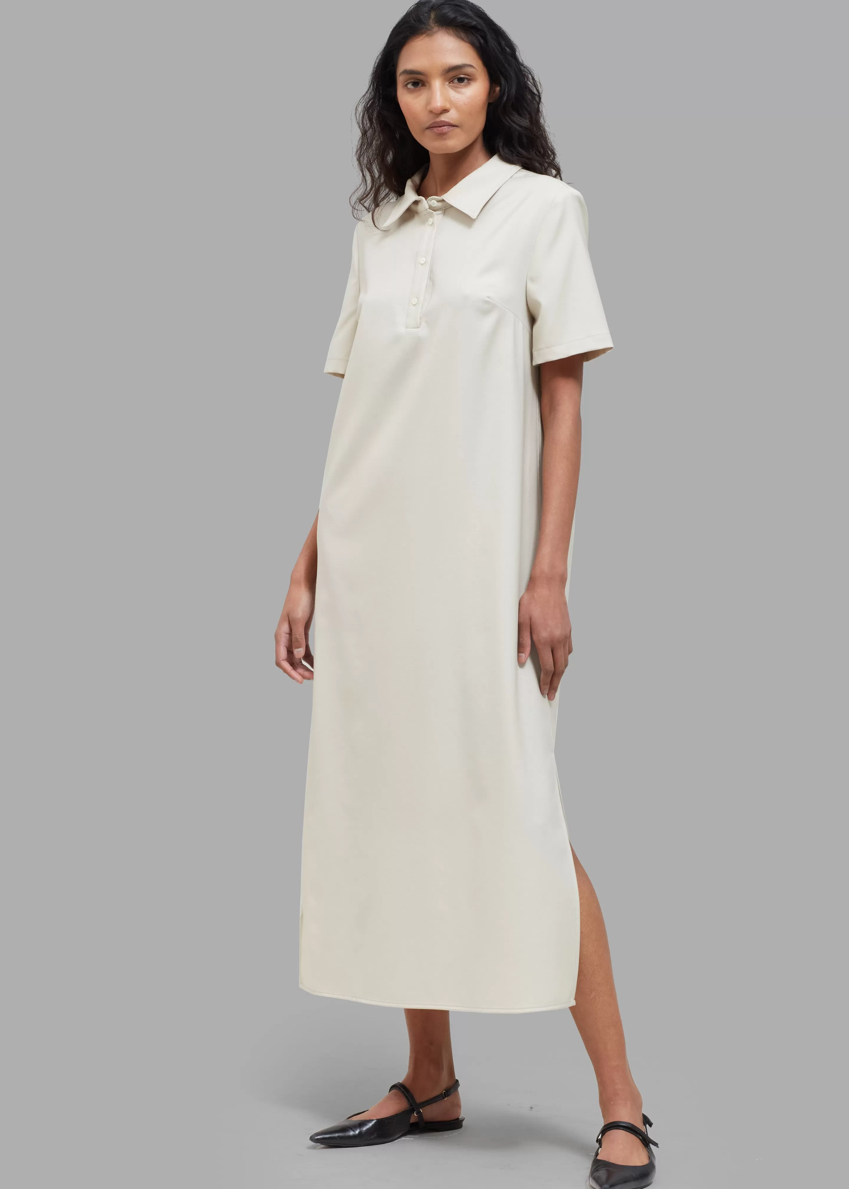 Dresses | The Frankie Shop Loulou Studio Bira Polo Shirt Dress Beige