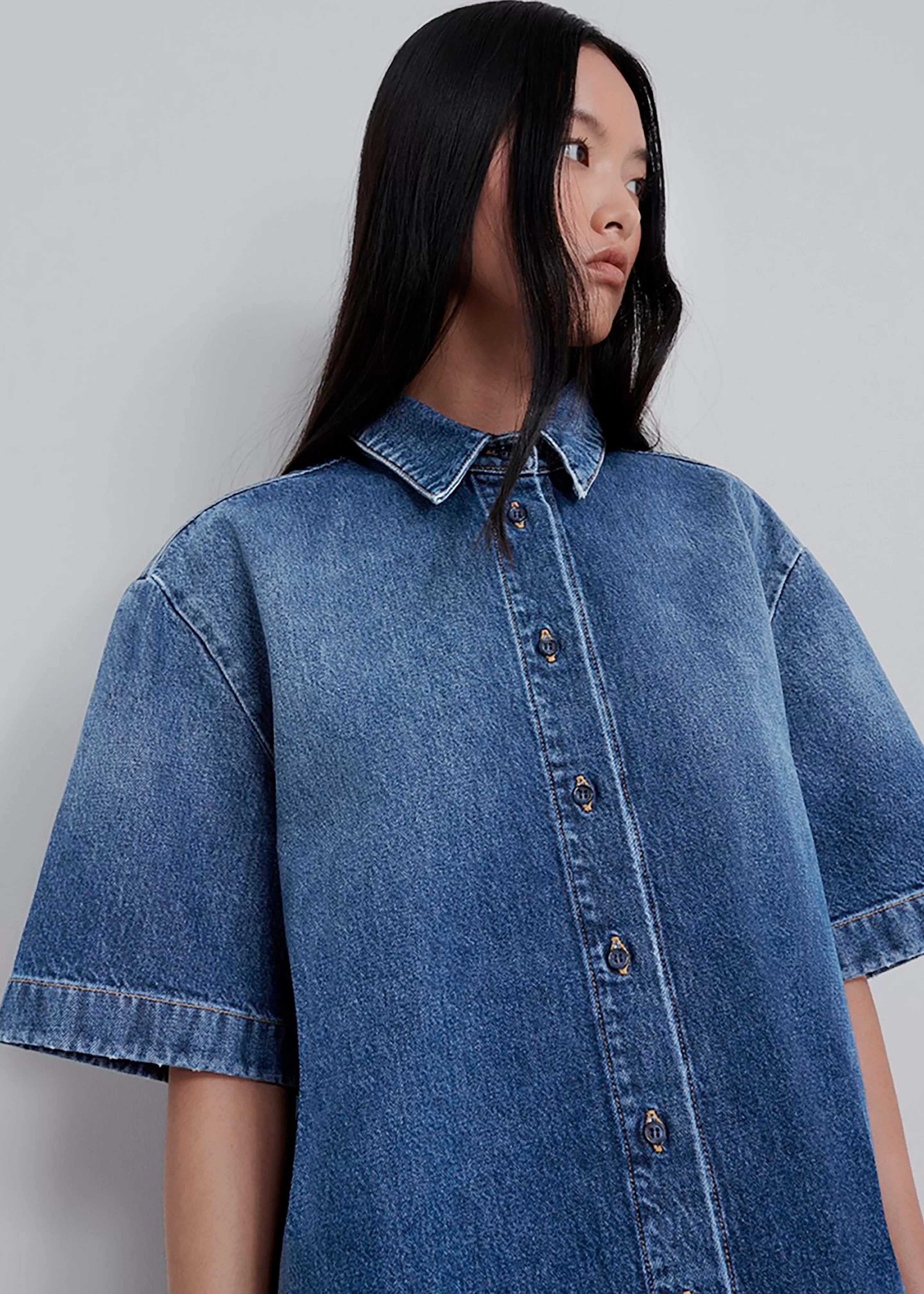 Dresses | The Frankie Shop Loulou Studio Sant Shirt Dress Washed Blue