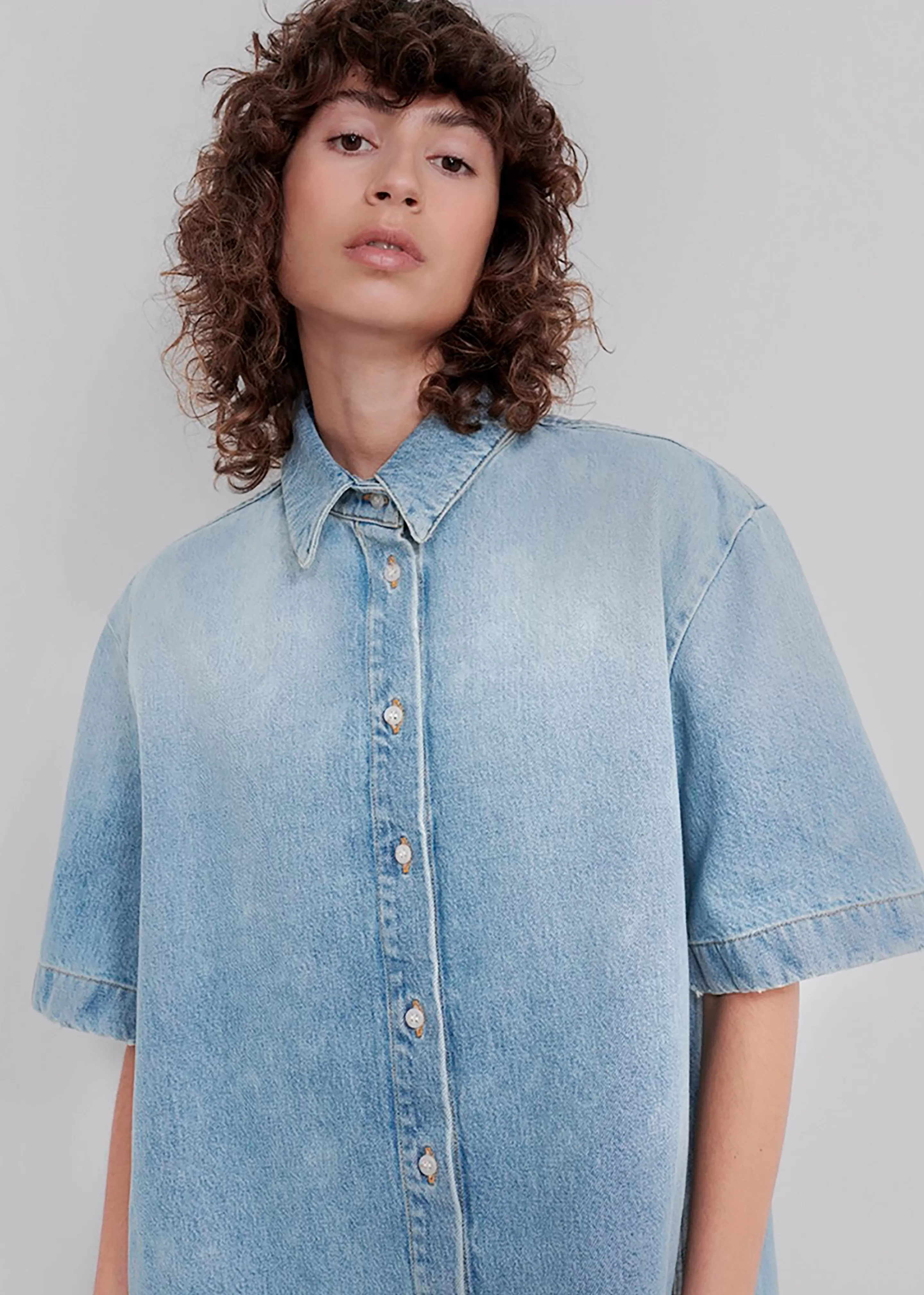 Dresses | The Frankie Shop Loulou Studio Sant Shirt Dress Washed Light Blue