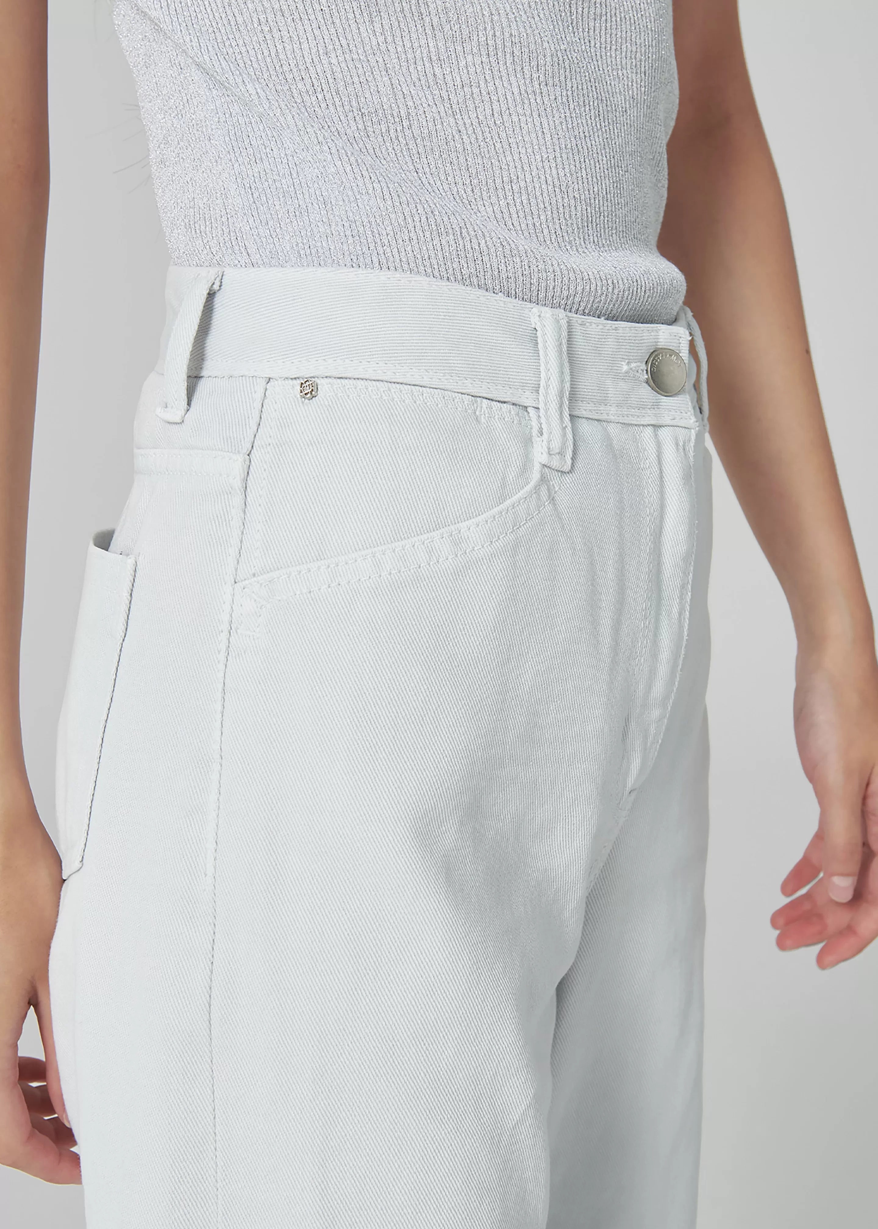 Bottoms | The Frankie Shop Low Classic Straight Fit Jeans White Grey