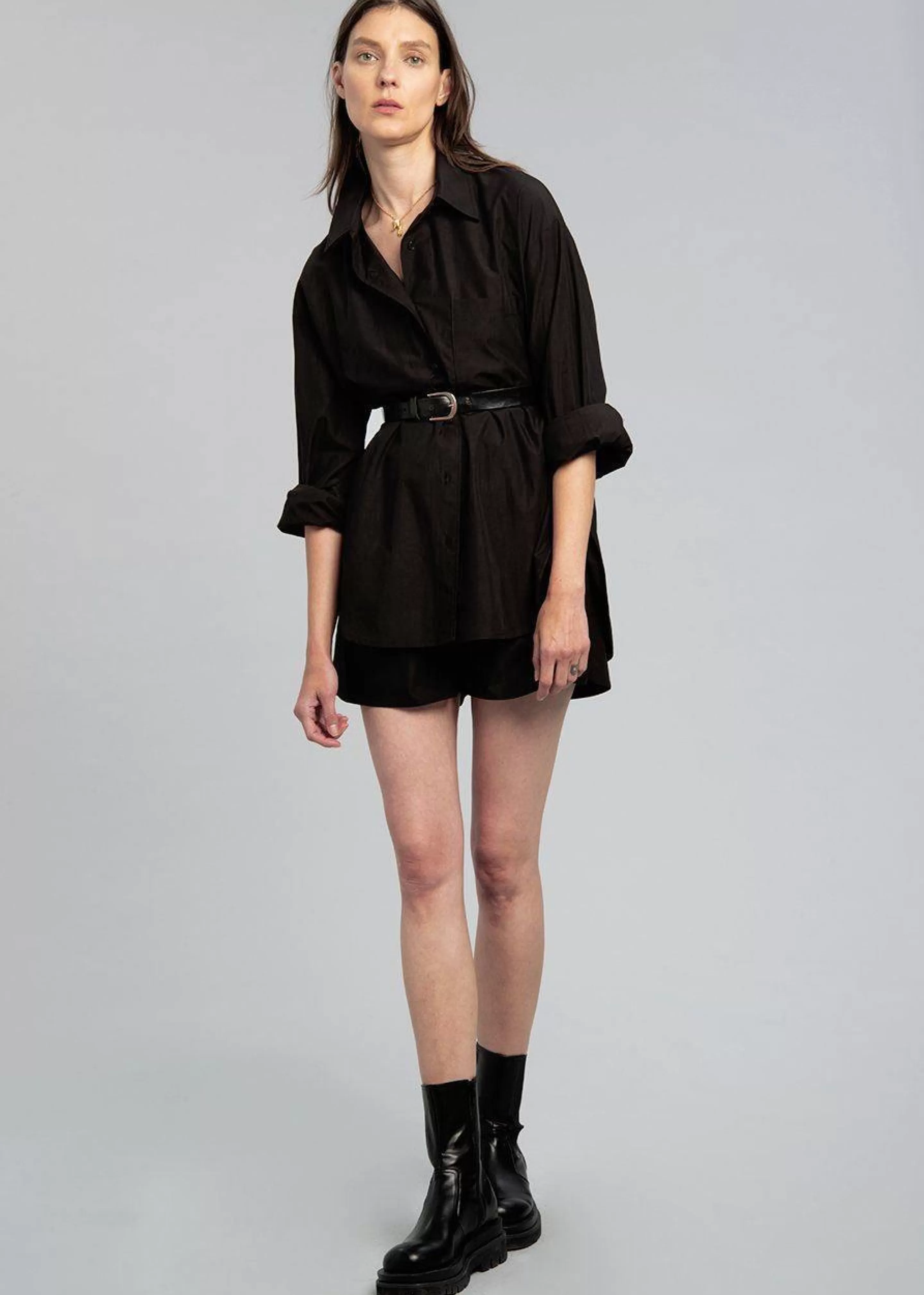 Tops | The Frankie Shop Lui Organic Cotton Shirt Black