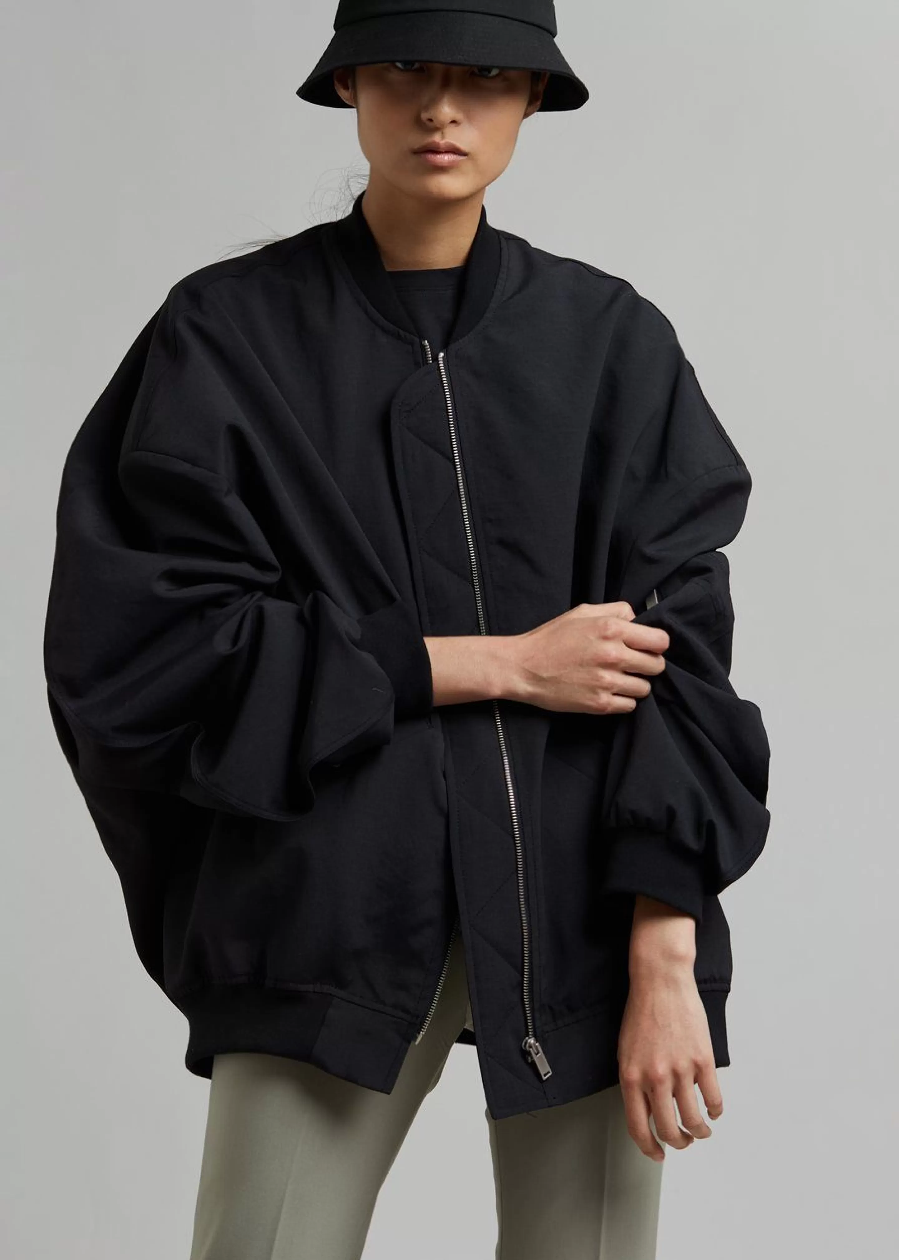 Outerwear | The Frankie Shop Lumi Bomber Jacket Black