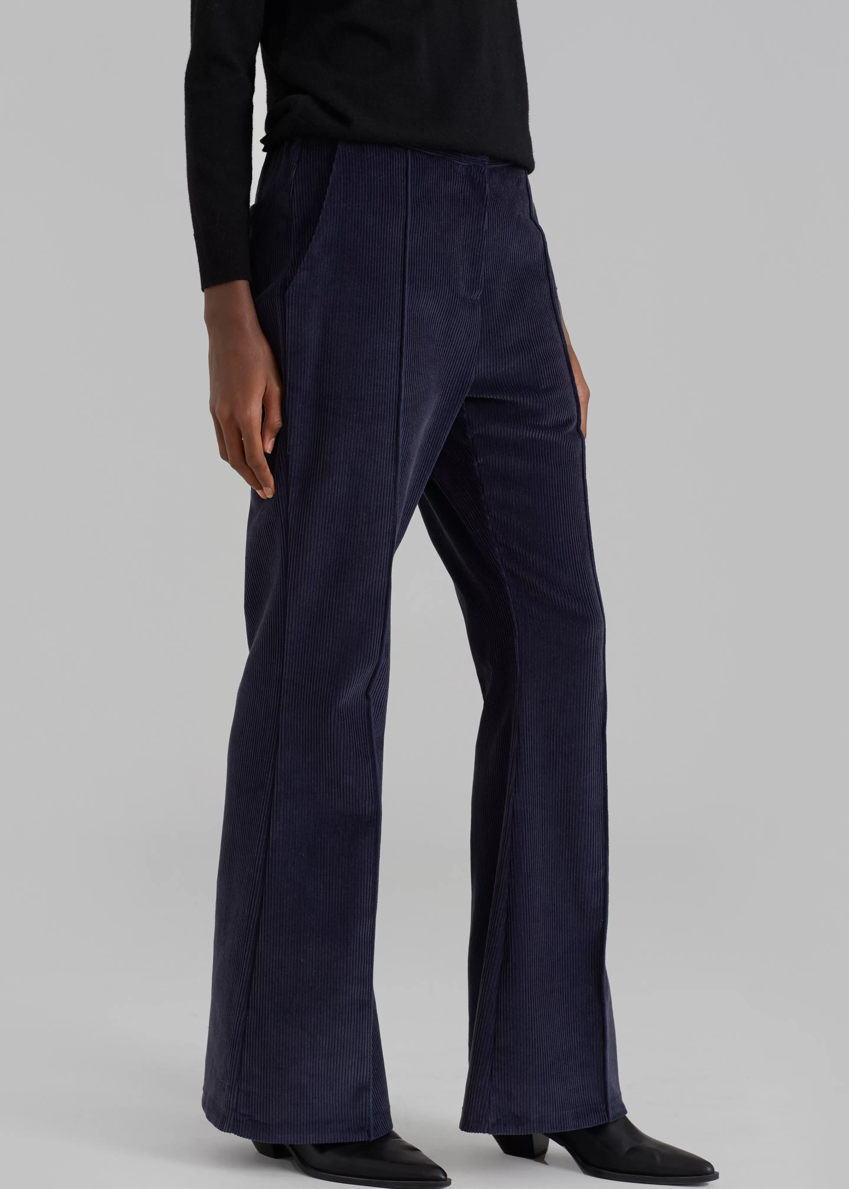 Bottoms | The Frankie Shop Lydian Corduroy Flare Pants Navy