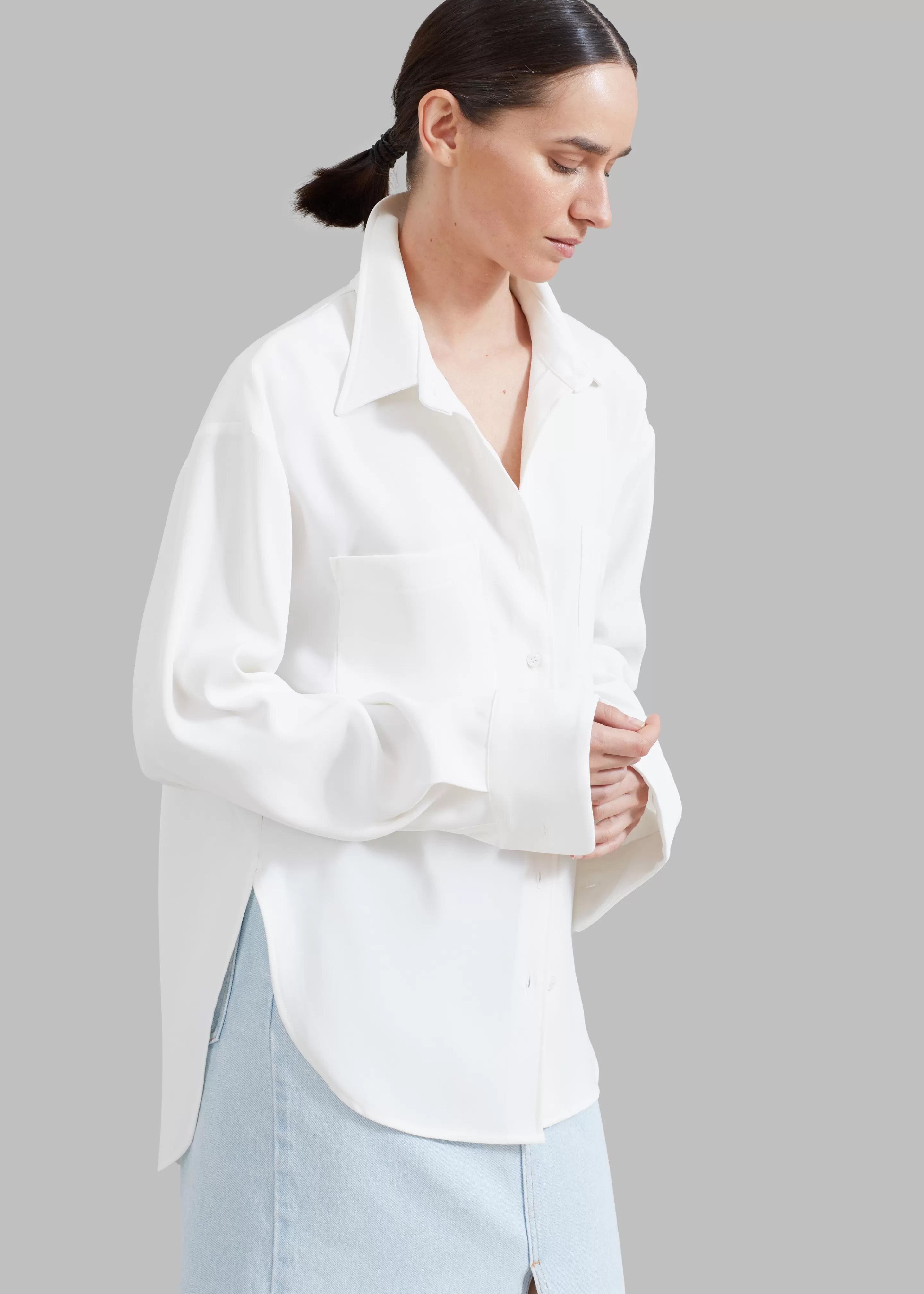 Tops | The Frankie Shop Macie Pocket Shirt Ivory