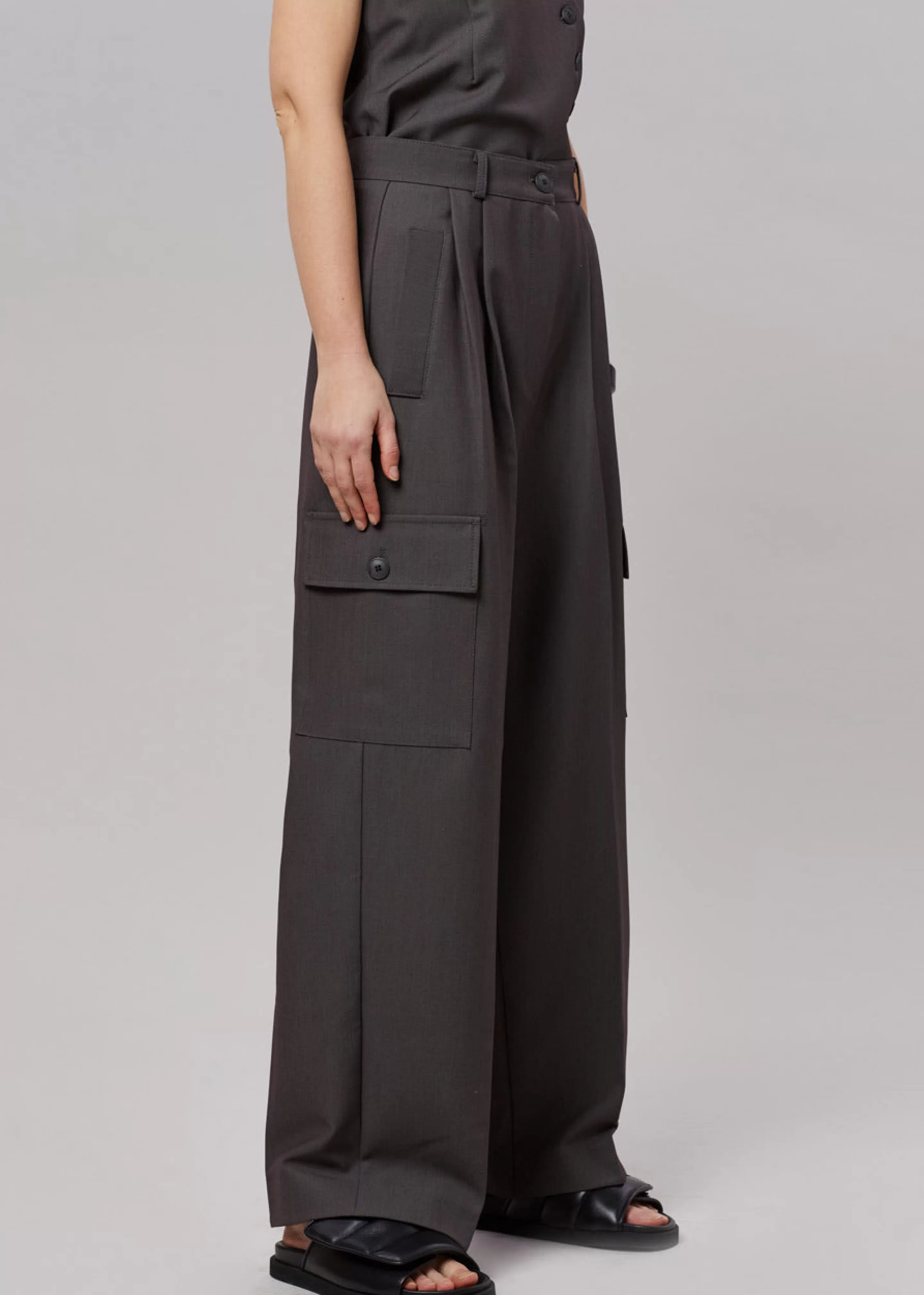 Bottoms | The Frankie Shop Maesa Cargo Pants Charcoal