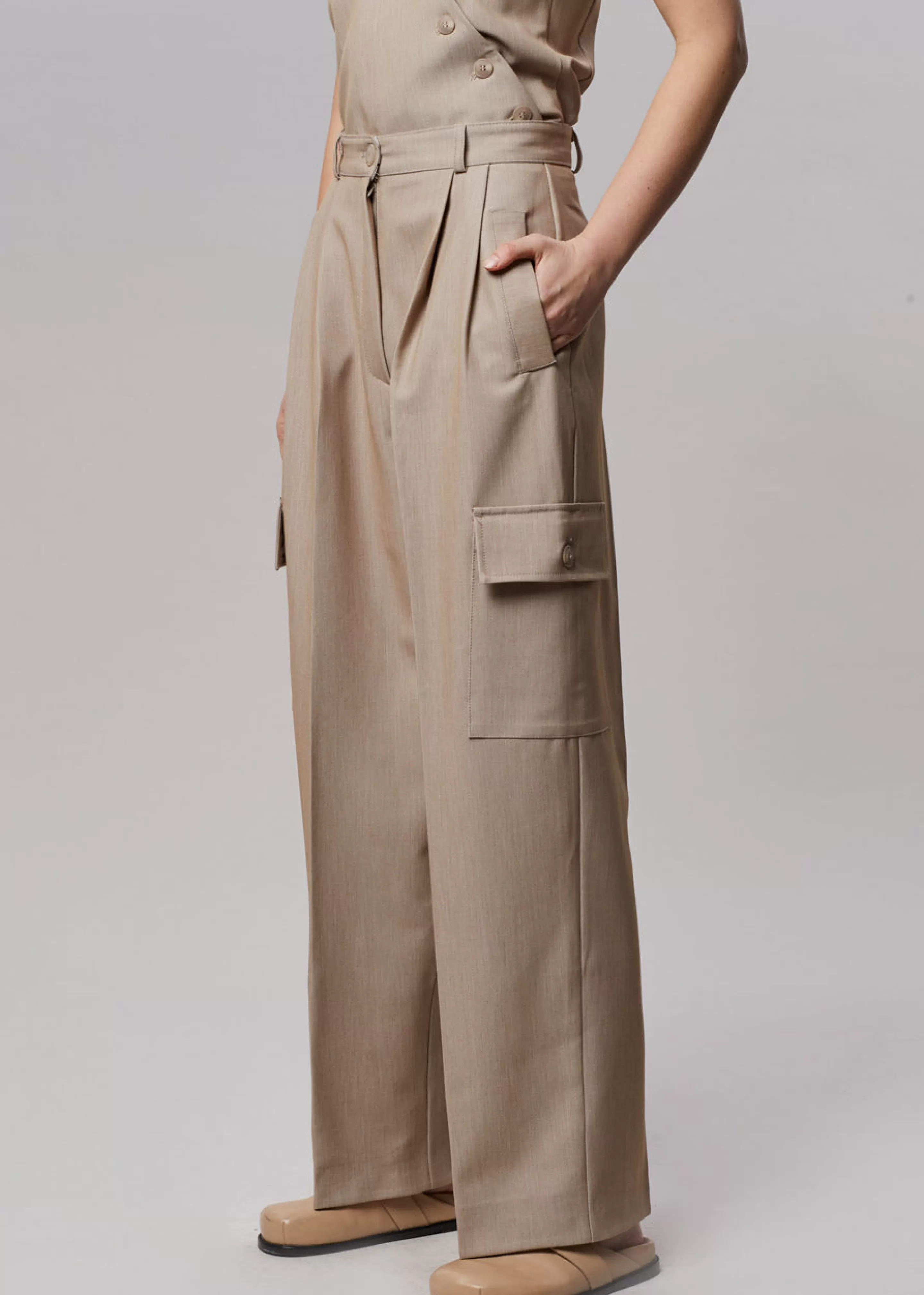 Bottoms | The Frankie Shop Maesa Cargo Pants Taupe Melange