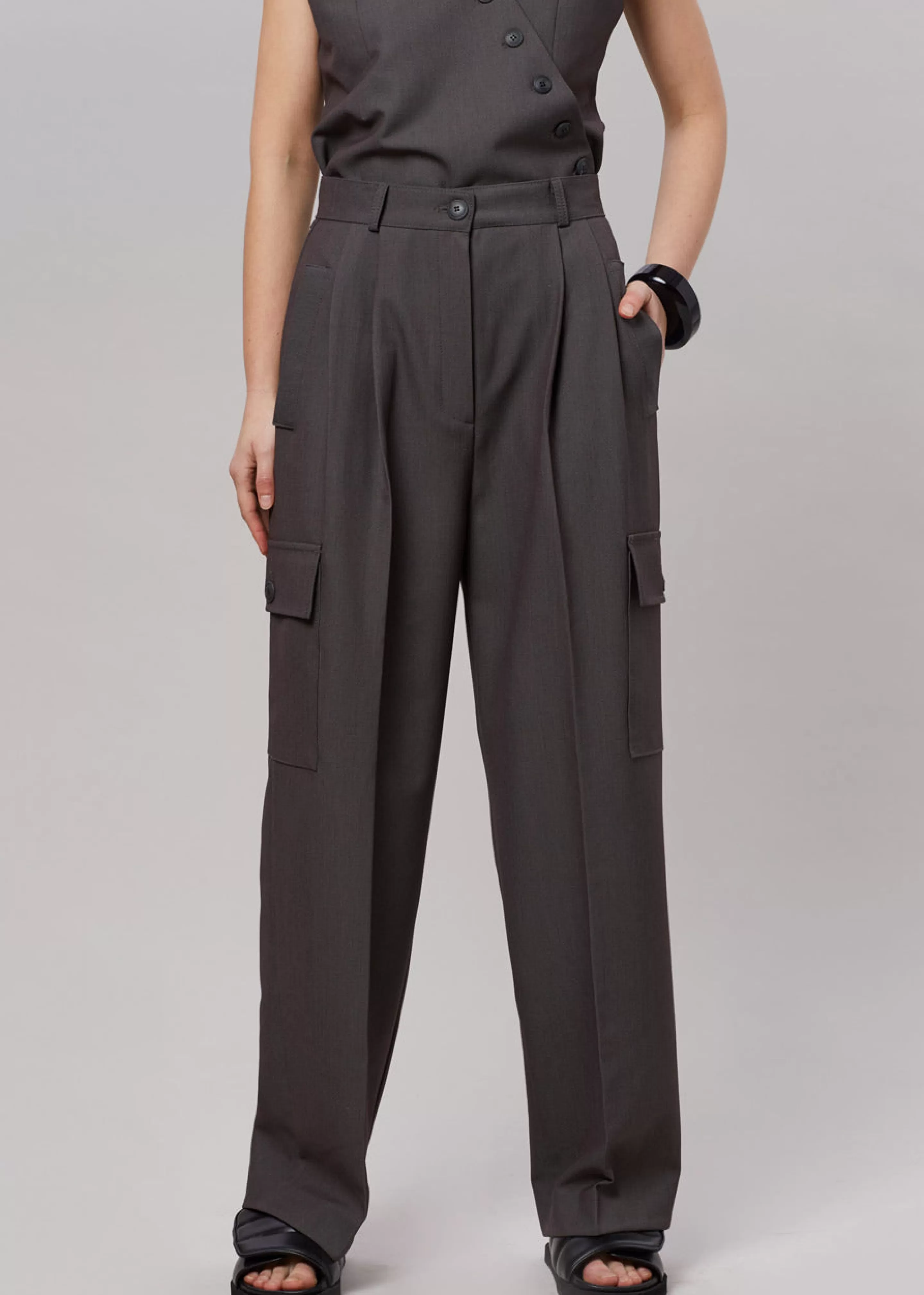 Bottoms | The Frankie Shop Maesa Cargo Pants Charcoal