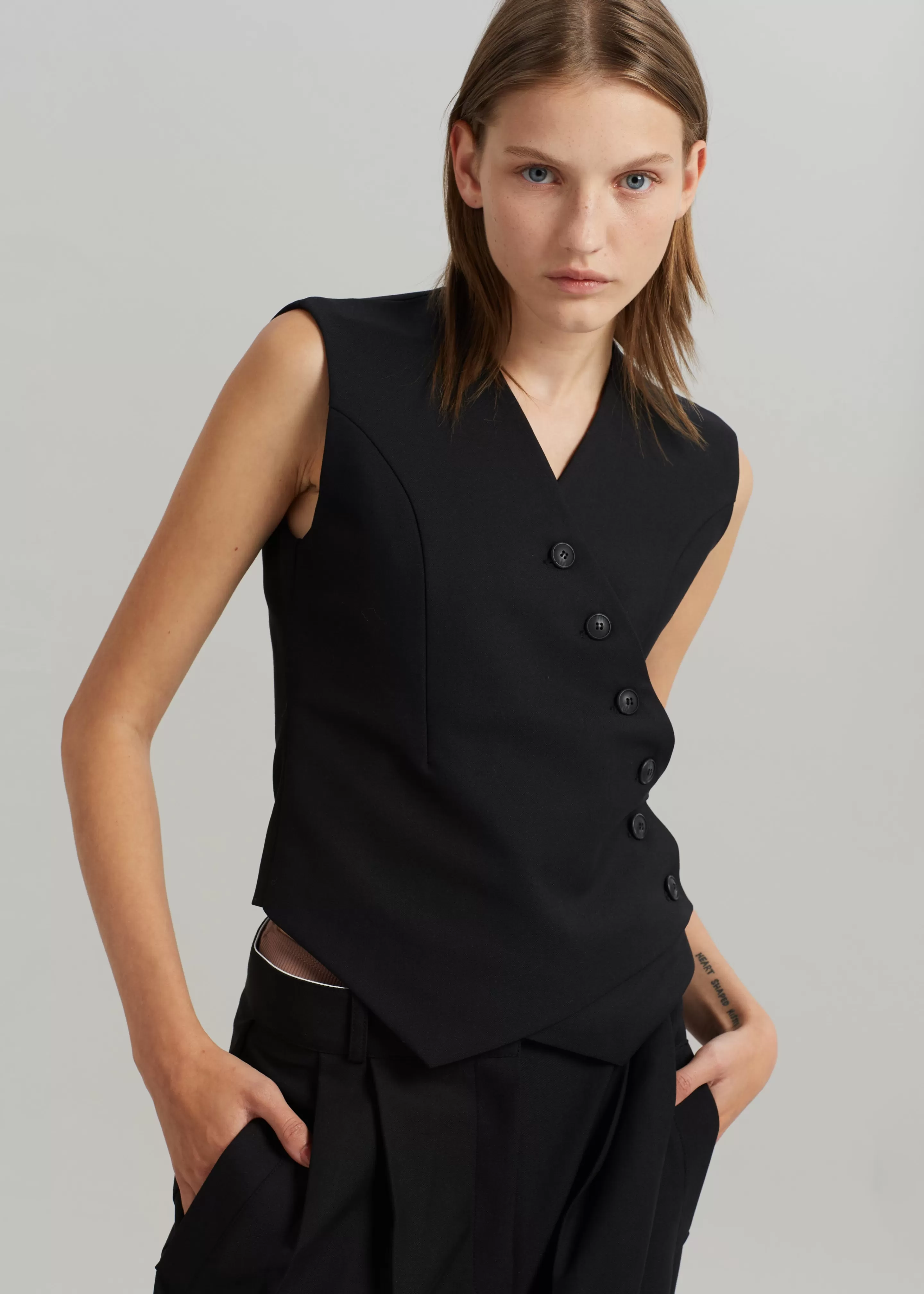 Outerwear | The Frankie Shop Maesa Cross Vest Black