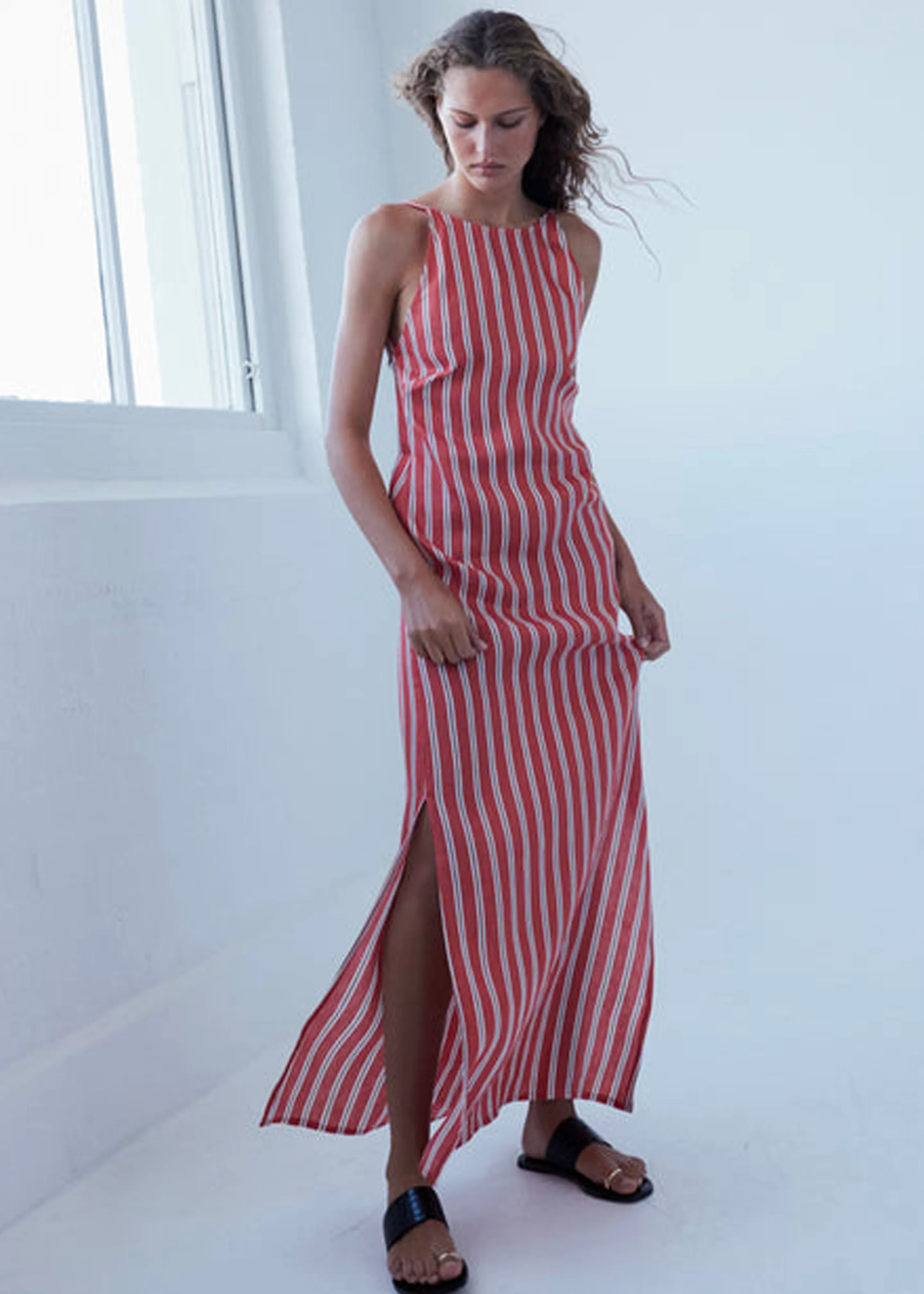 Dresses | The Frankie Shop Matin Isola Open Back Dress Red Stripe