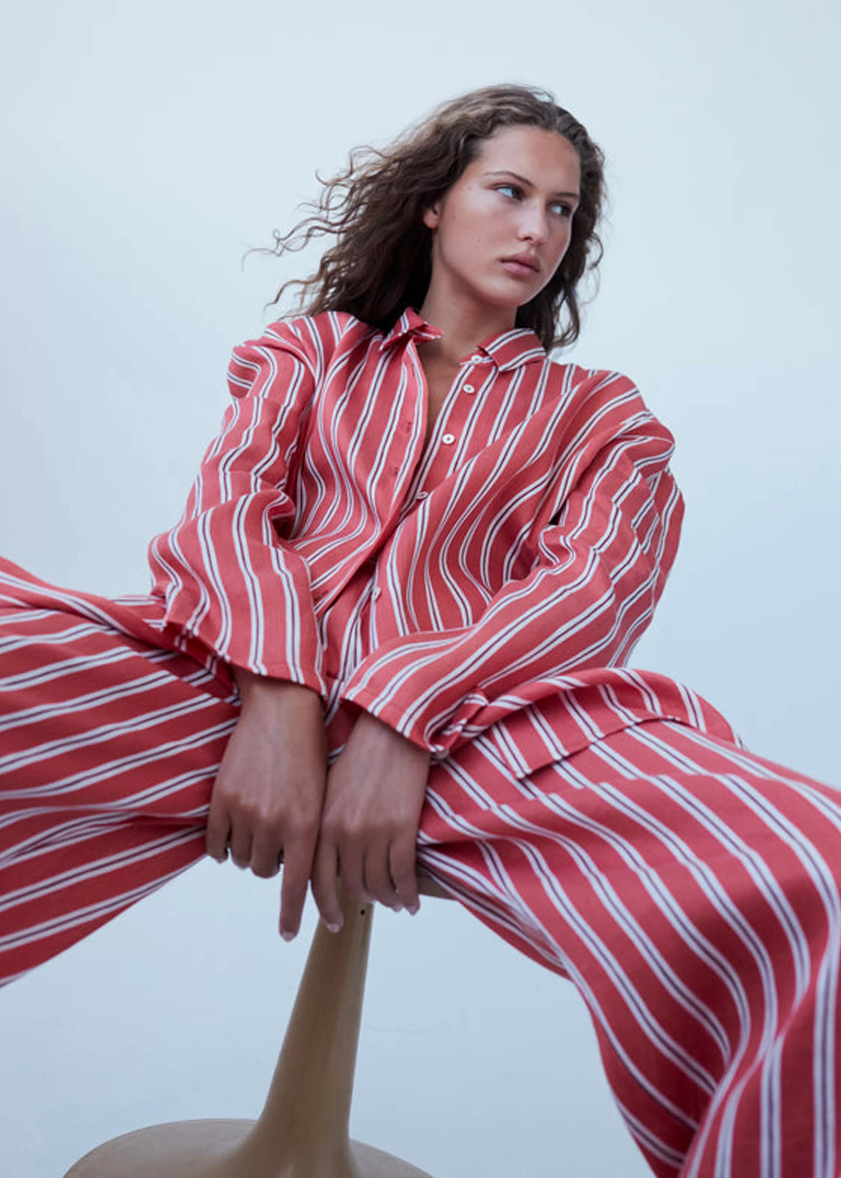 Tops | The Frankie Shop Matin Isola Stripe Shirt Red Stripe