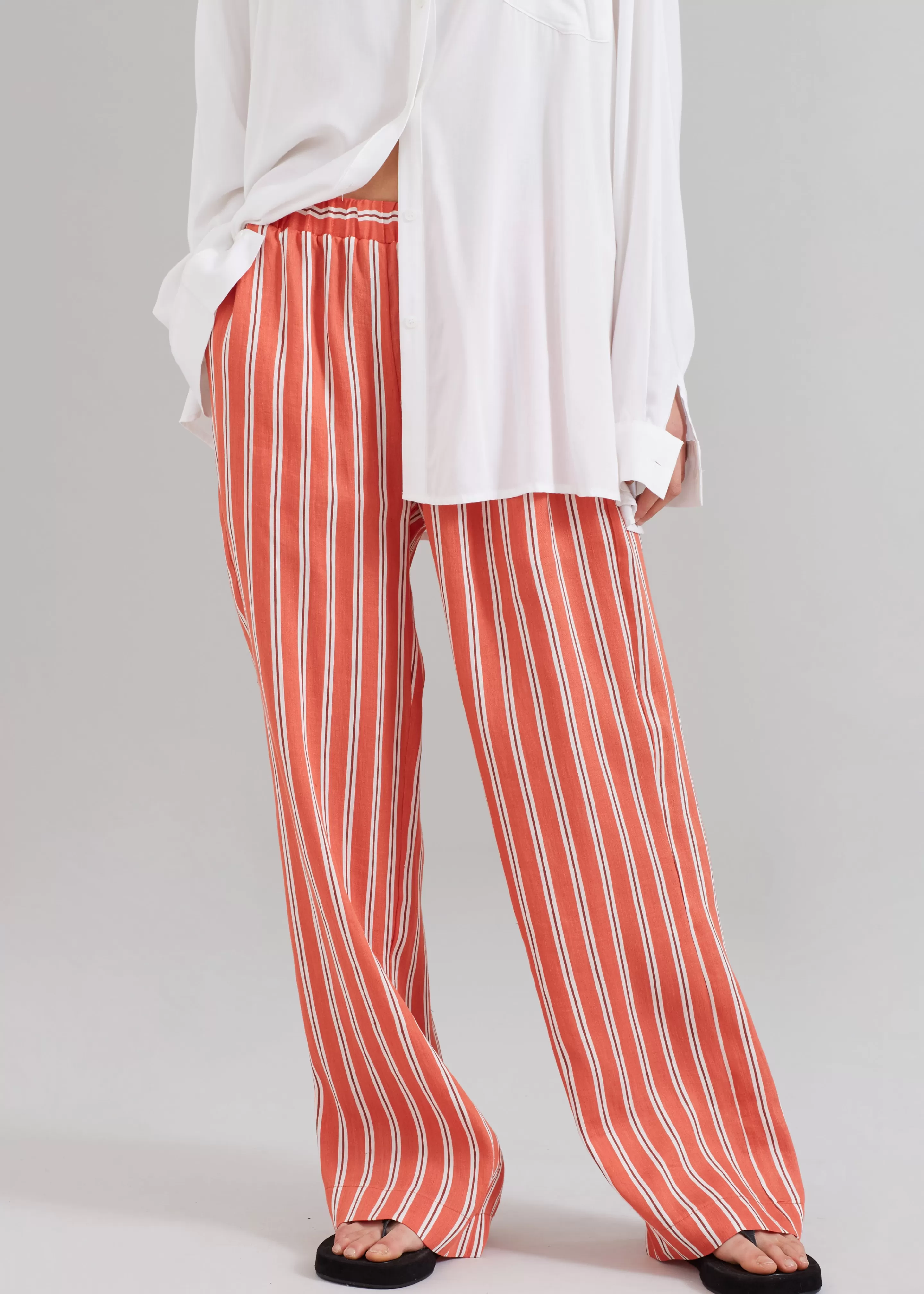 Bottoms | The Frankie Shop Matin Isola Wide Leg Pant Red Stripe