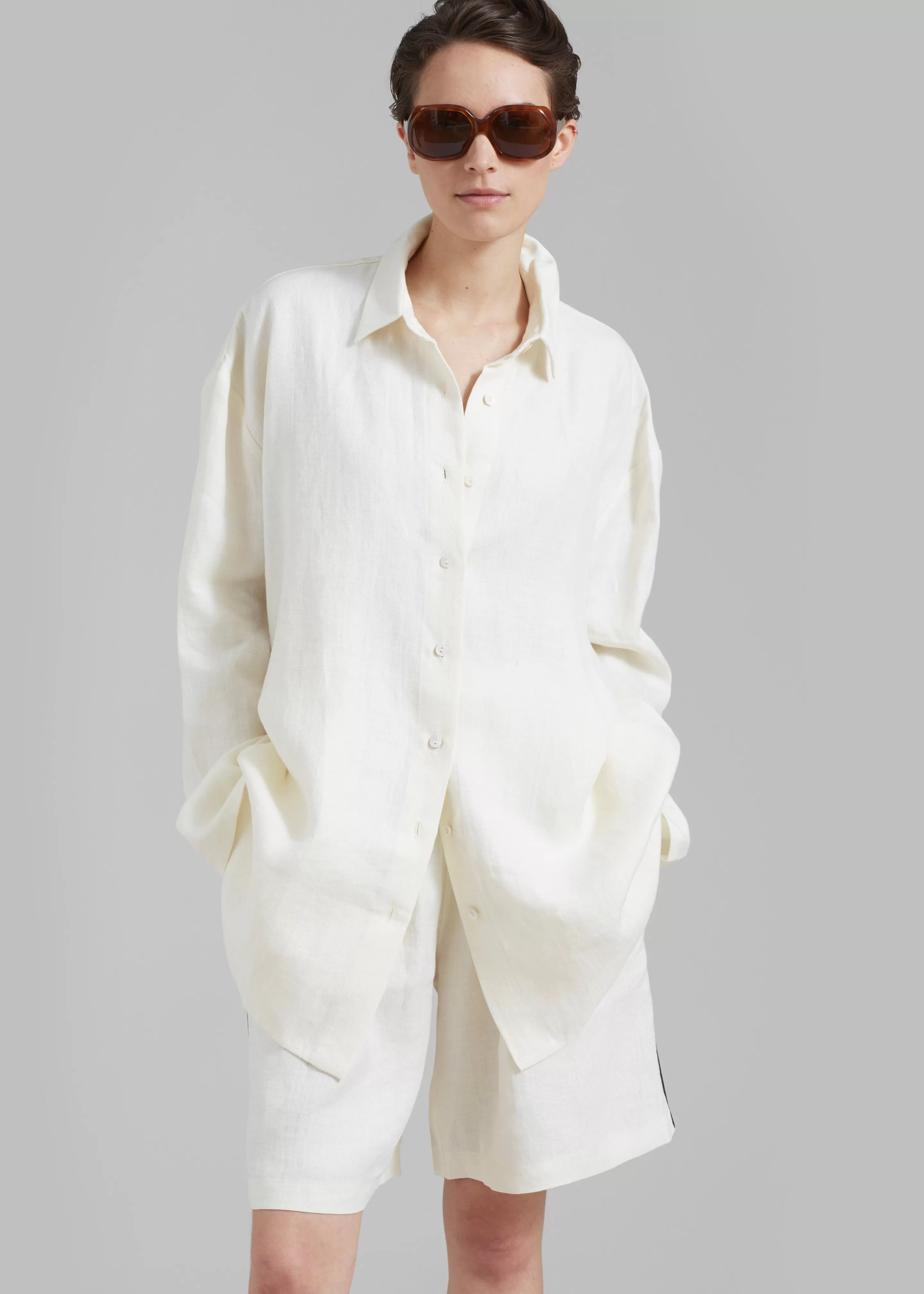 Tops | The Frankie Shop Matin Supersized Shirt Natural