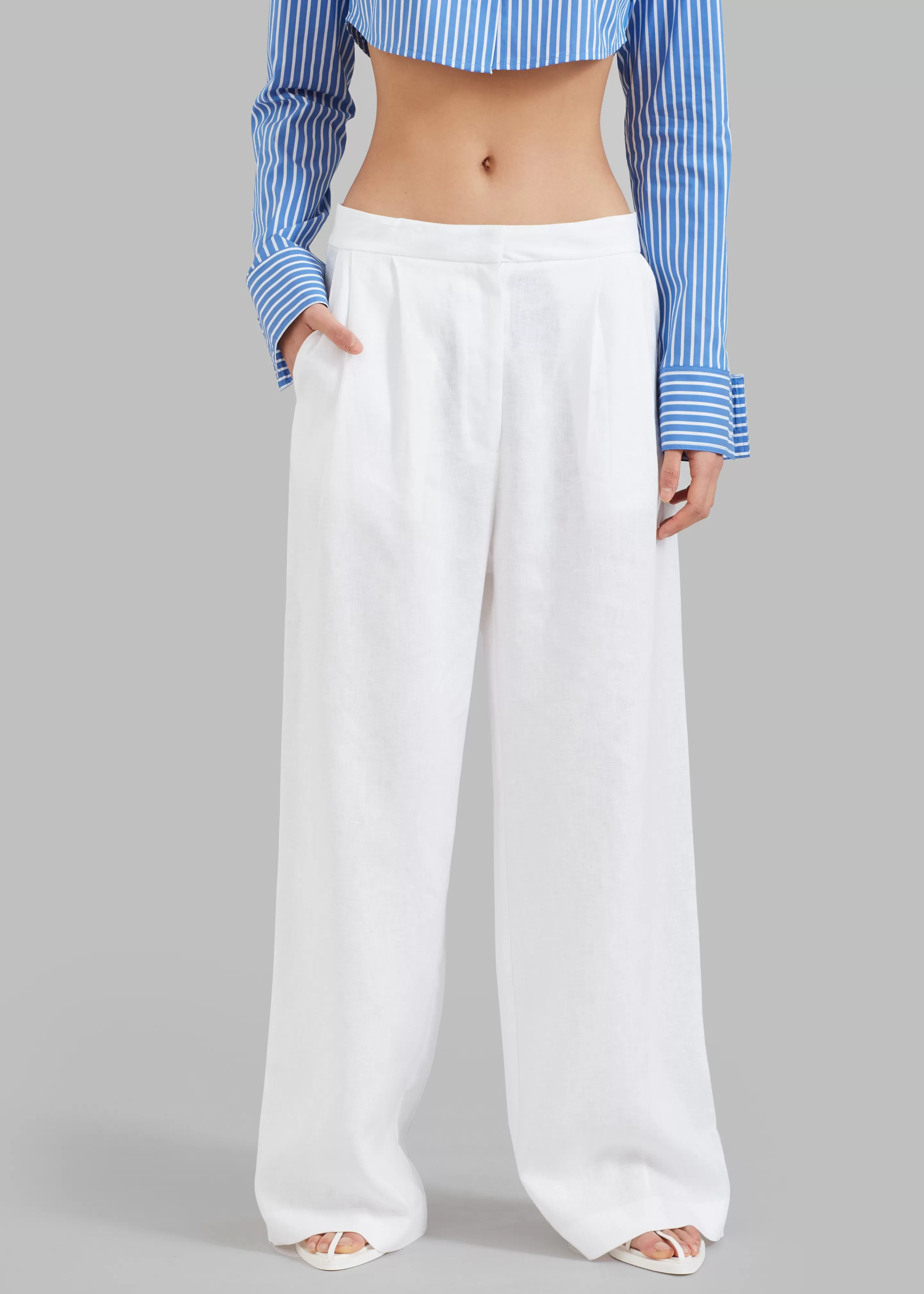 Bottoms | The Frankie Shop Matin Tailored Wide Leg Pant Natural