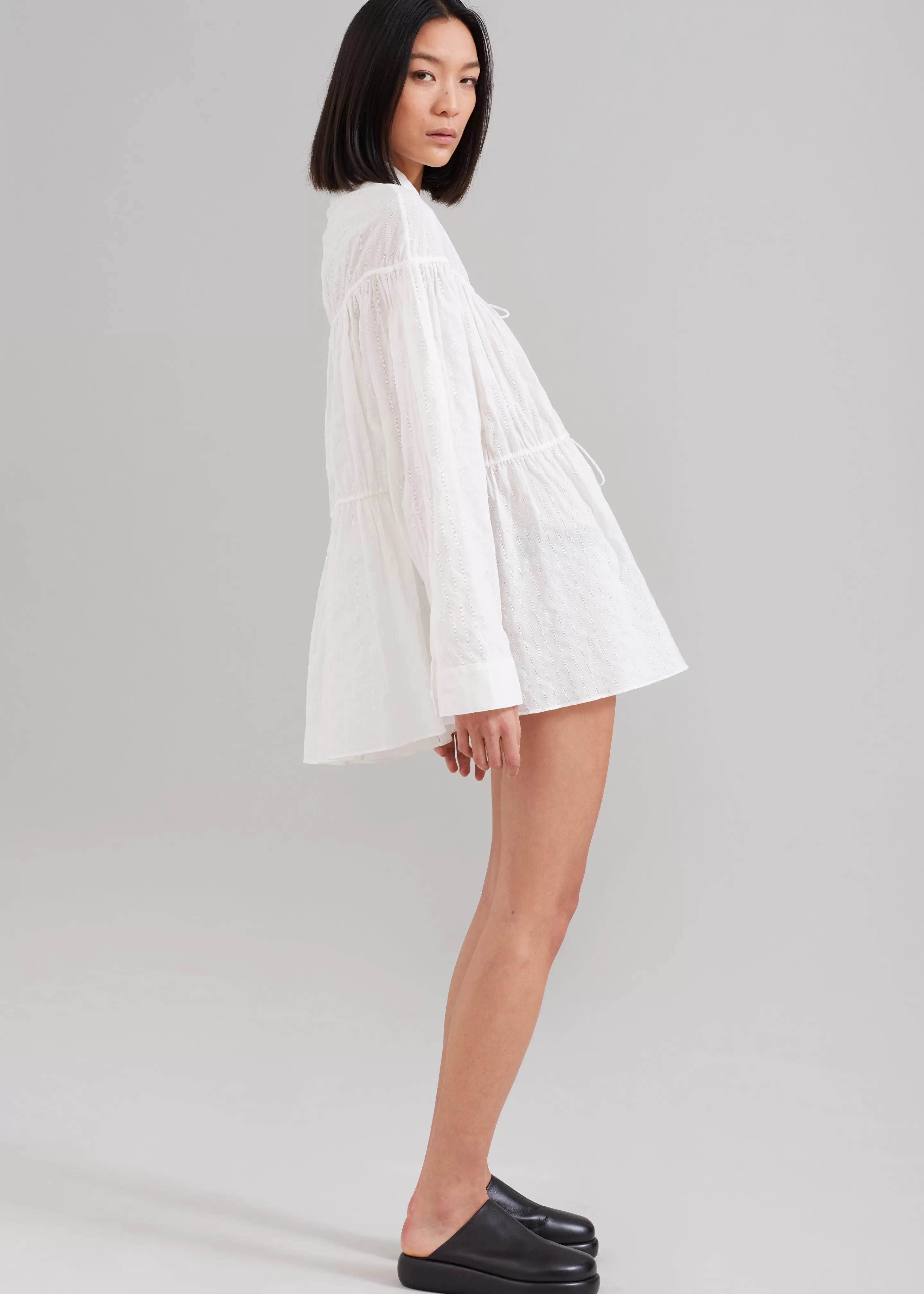 Tops | The Frankie Shop Matteau Embroidered Drawcord Tunic White