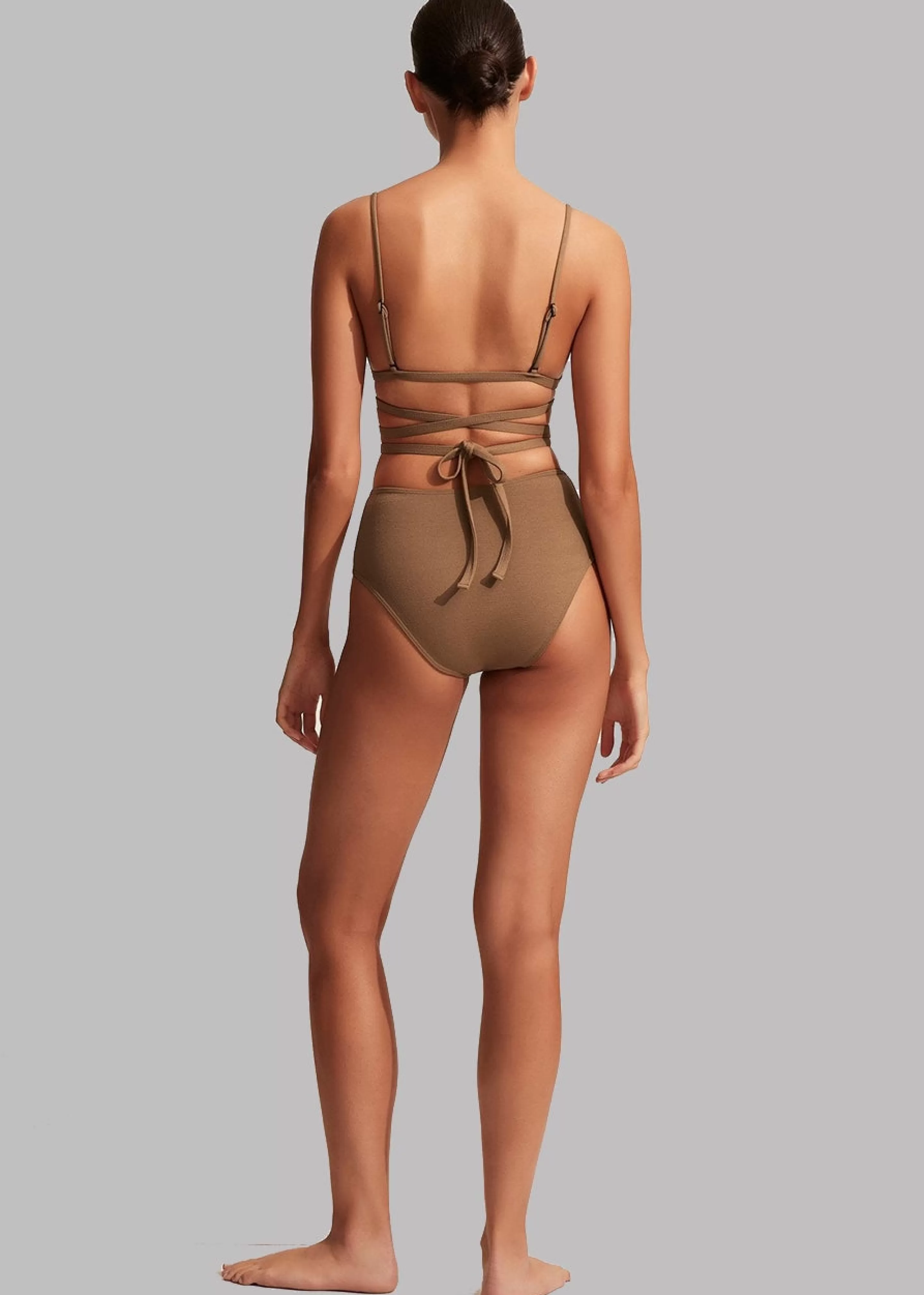 Swimwear | The Frankie Shop Matteau High Waist Bikini Brief Cinnamon Crinkle