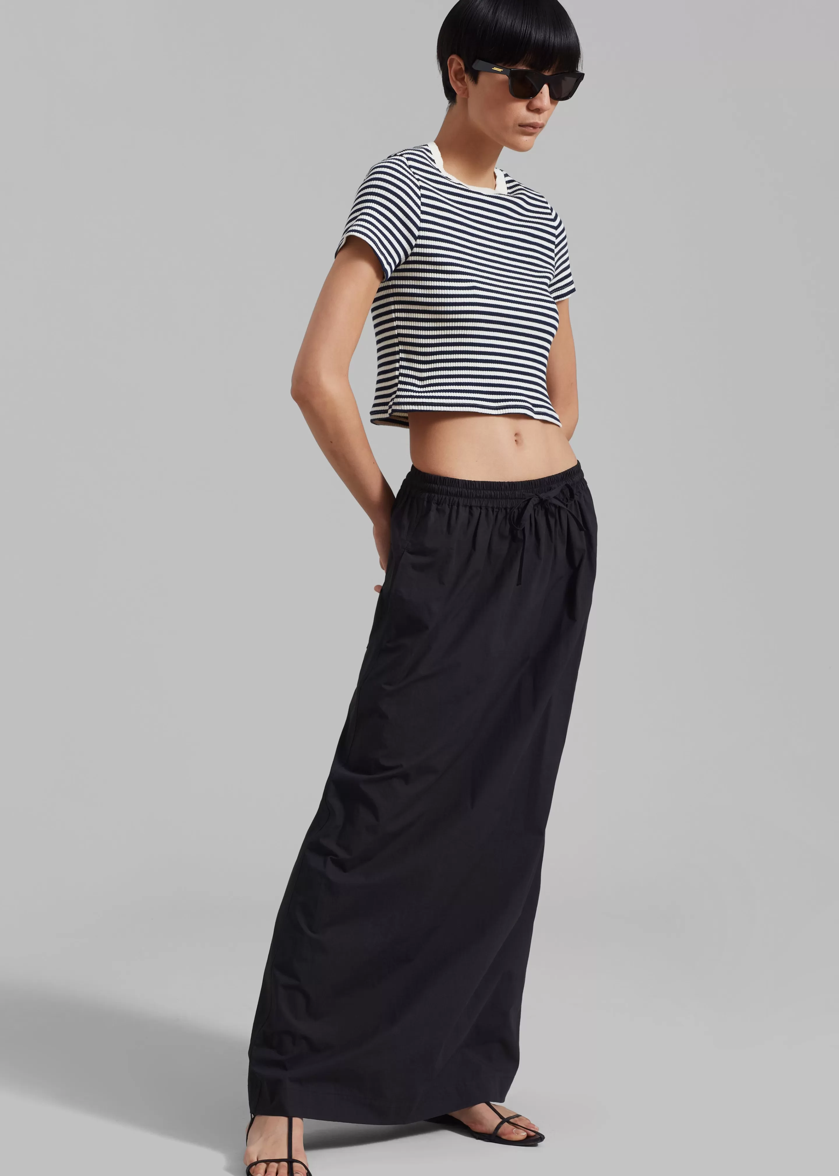 Bottoms | The Frankie Shop Matteau Relaxed Drawcord Skirt Black