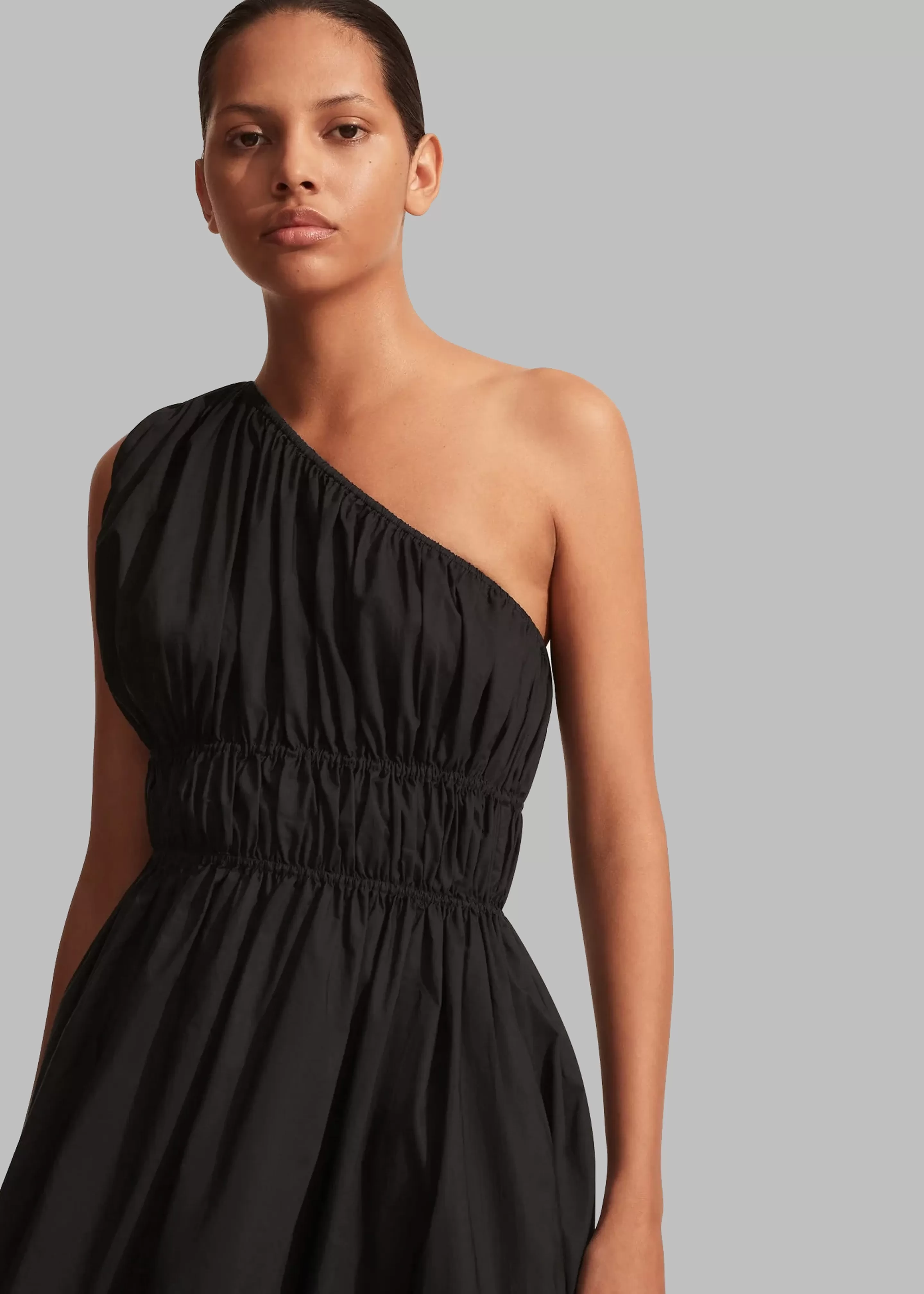 Dresses | The Frankie Shop Matteau Shirred One Shoulder Mini Dress Black