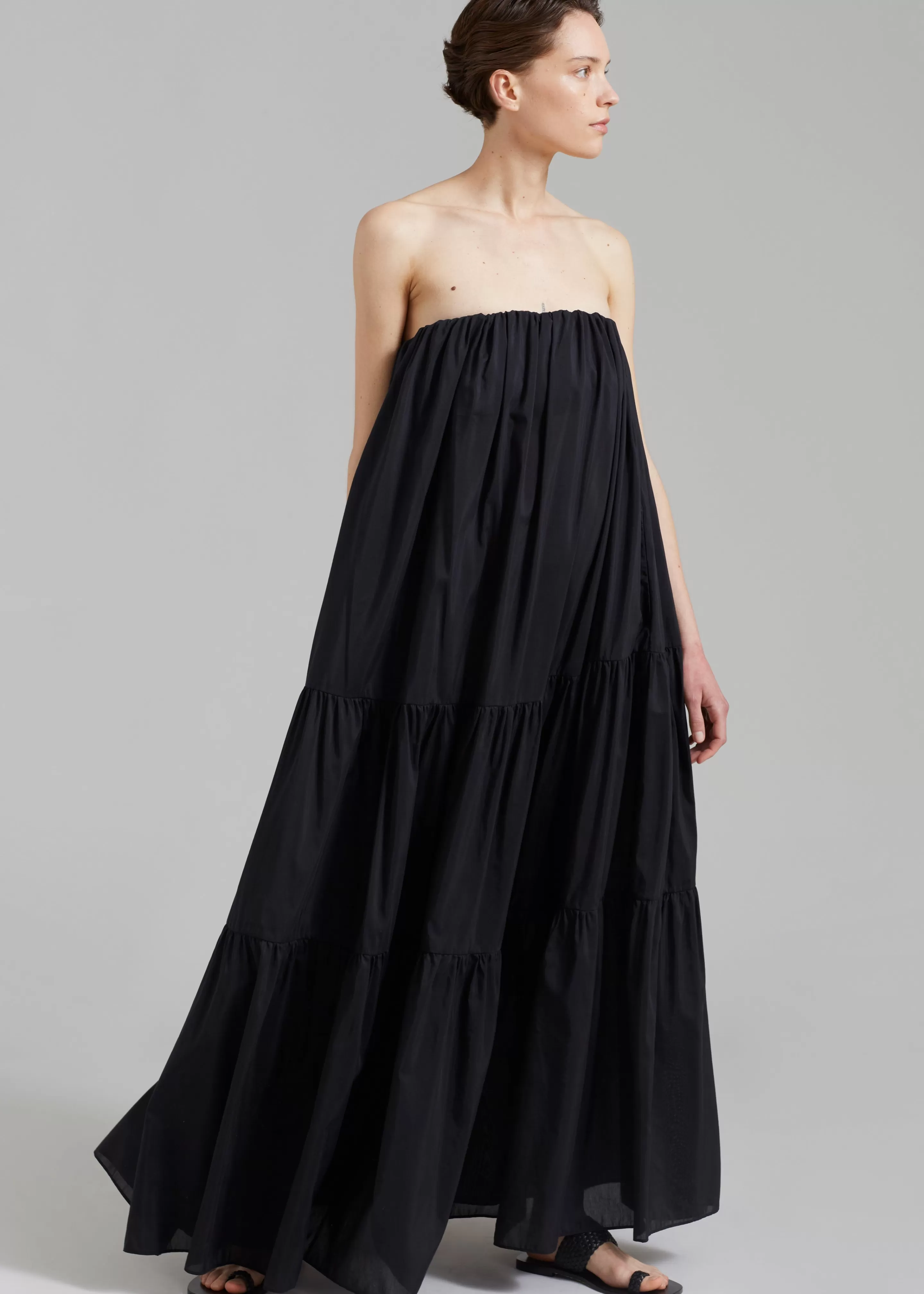 Dresses | The Frankie Shop Matteau Voluminous Strapless Tiered Dress Black