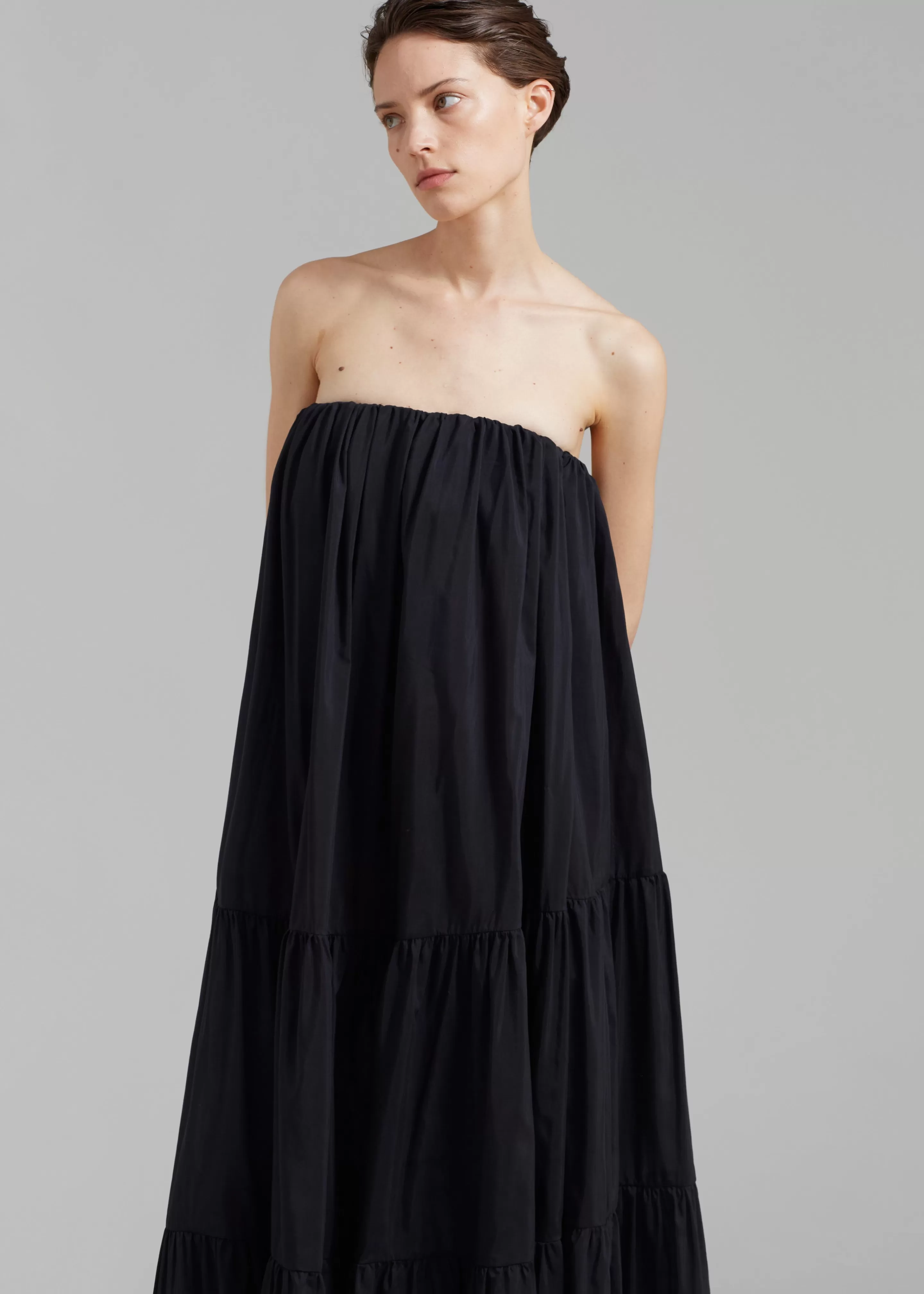 Dresses | The Frankie Shop Matteau Voluminous Strapless Tiered Dress Black