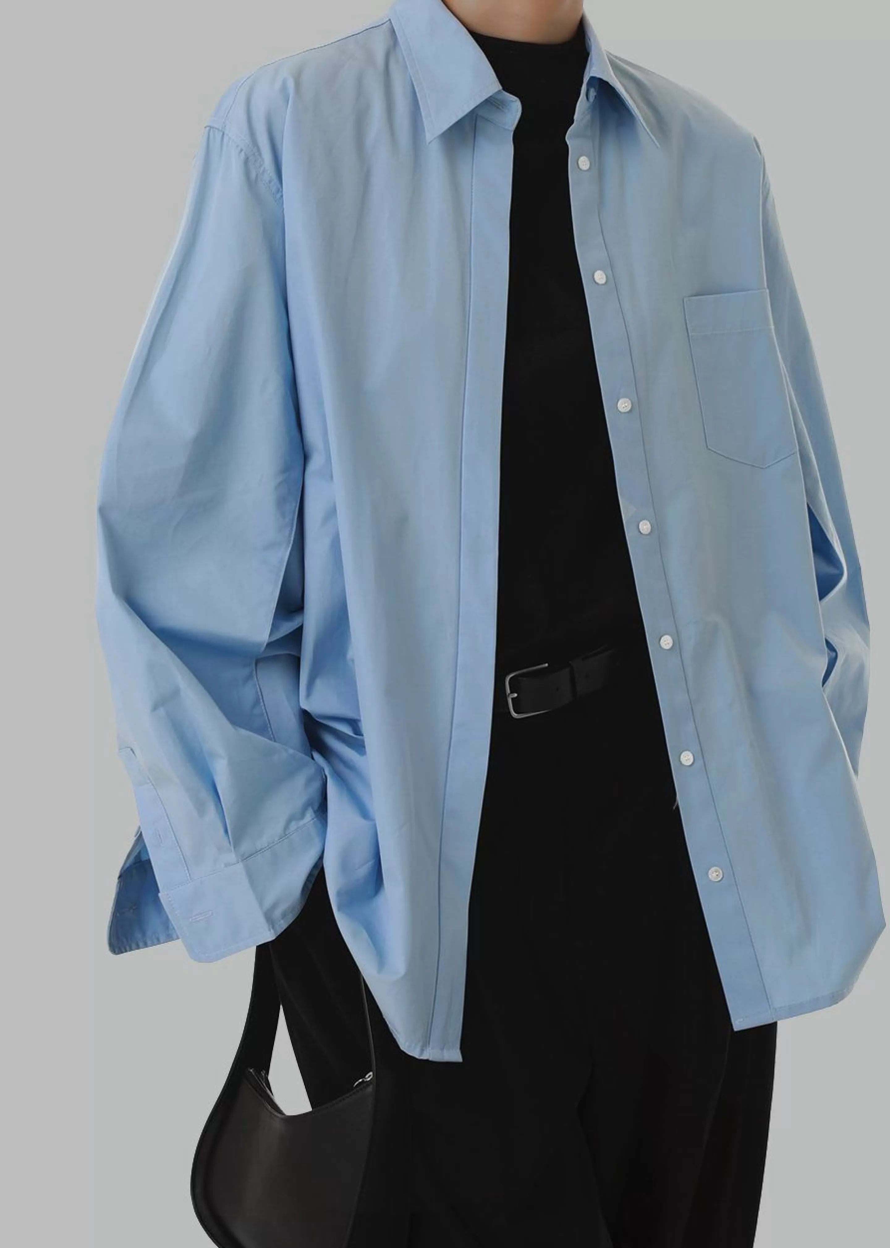 Tops | The Frankie Shop Mayim Oversized Shirt Sky