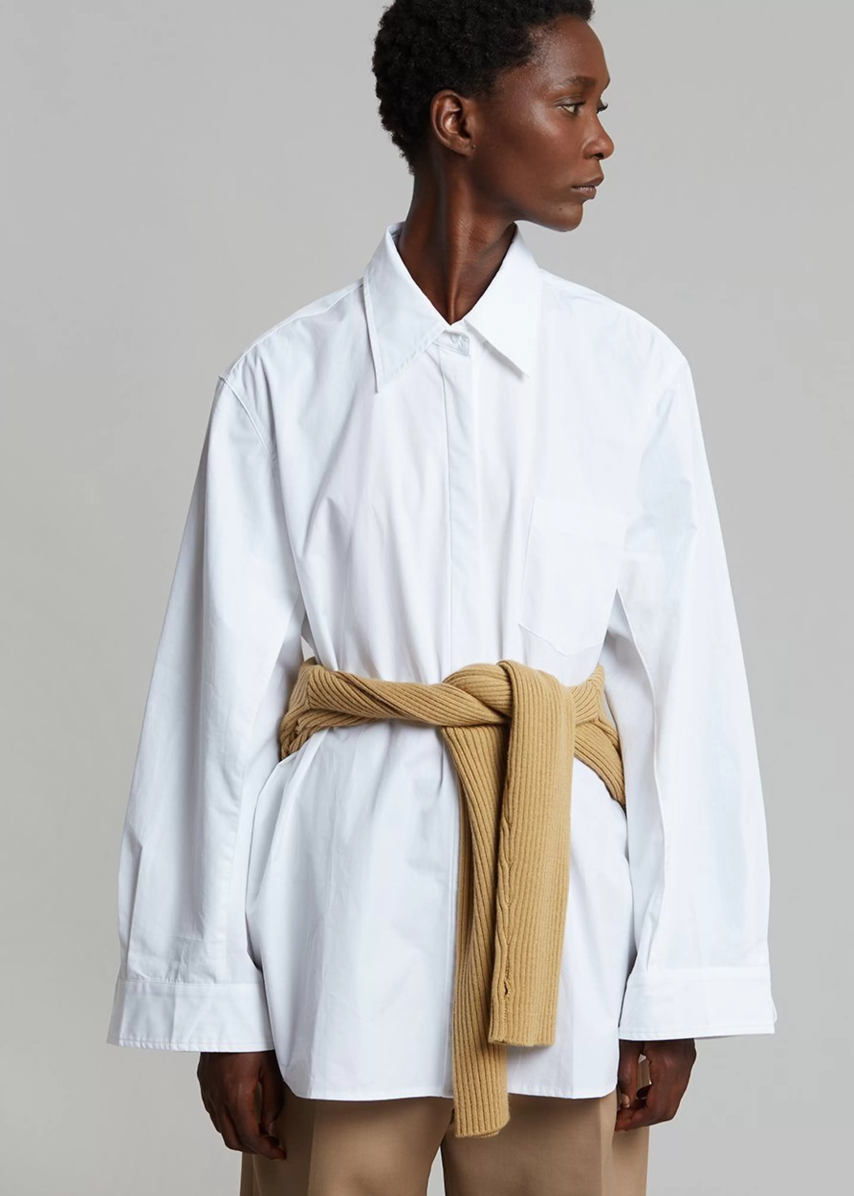 Tops | The Frankie Shop Mayim Oversized Shirt White