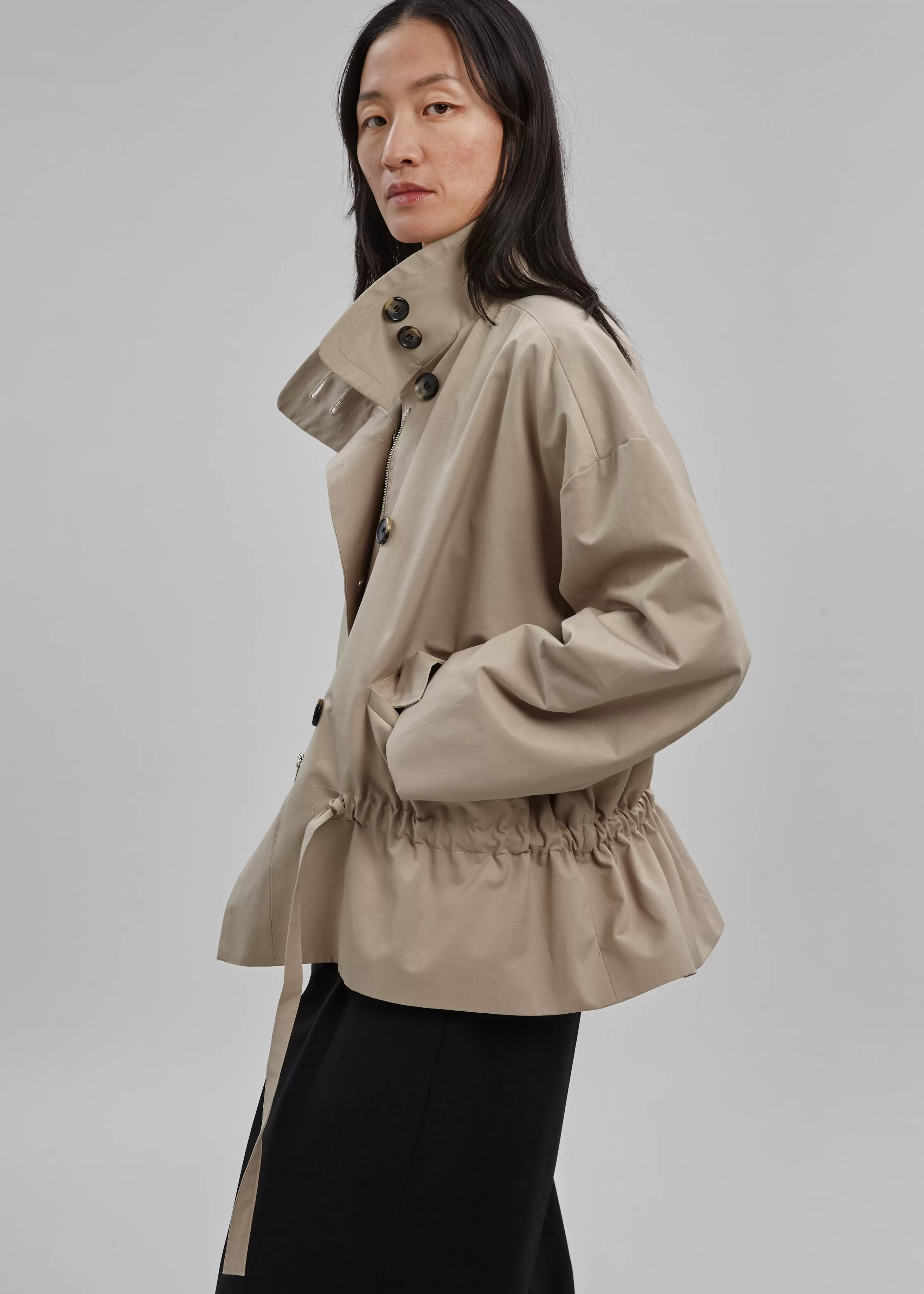 Outerwear | The Frankie Shop Myro Drawstring Jacket Beige