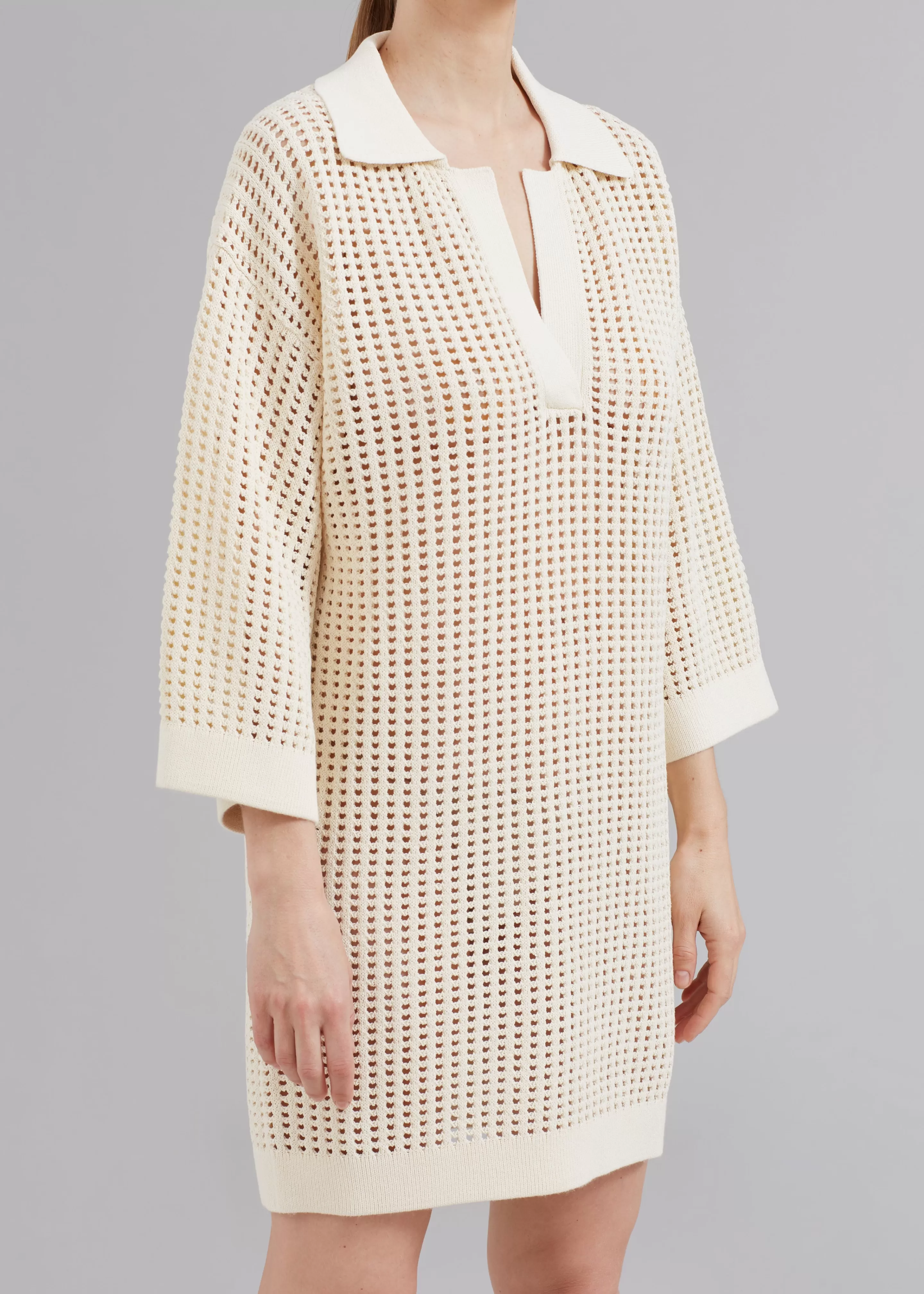 Dresses | The Frankie Shop Nanushka Siya Long Sleeve Collared Dress Creme