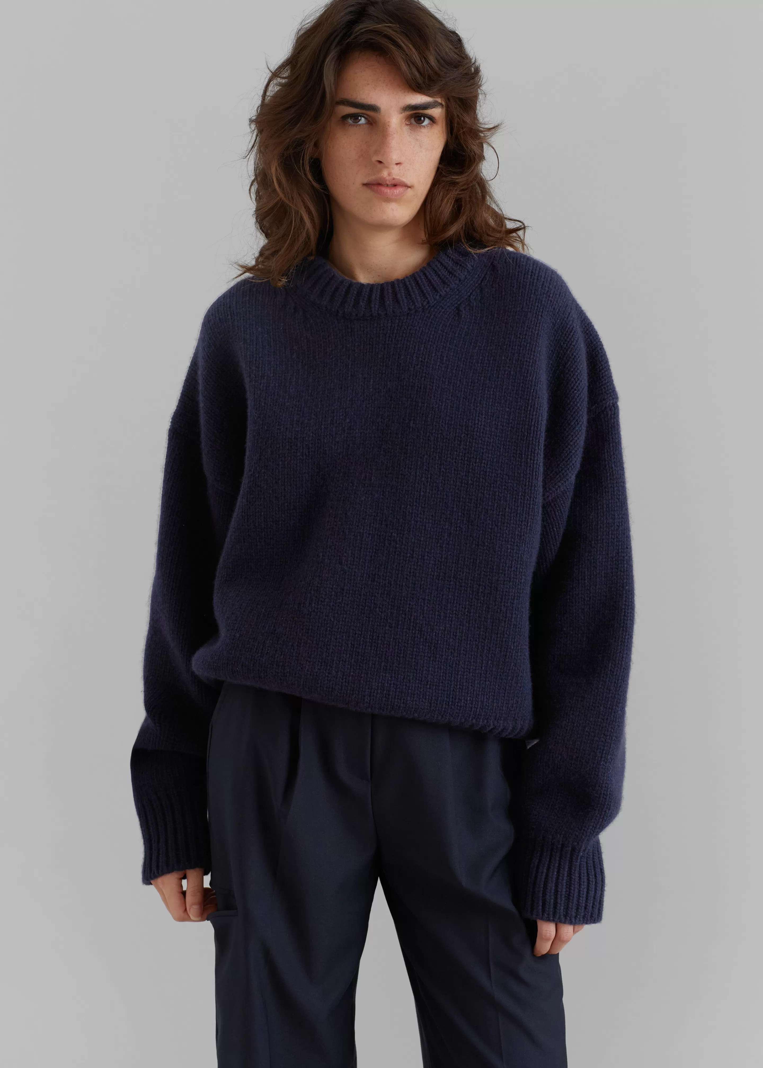 Knitwear | The Frankie Shop Natte Sweater Navy