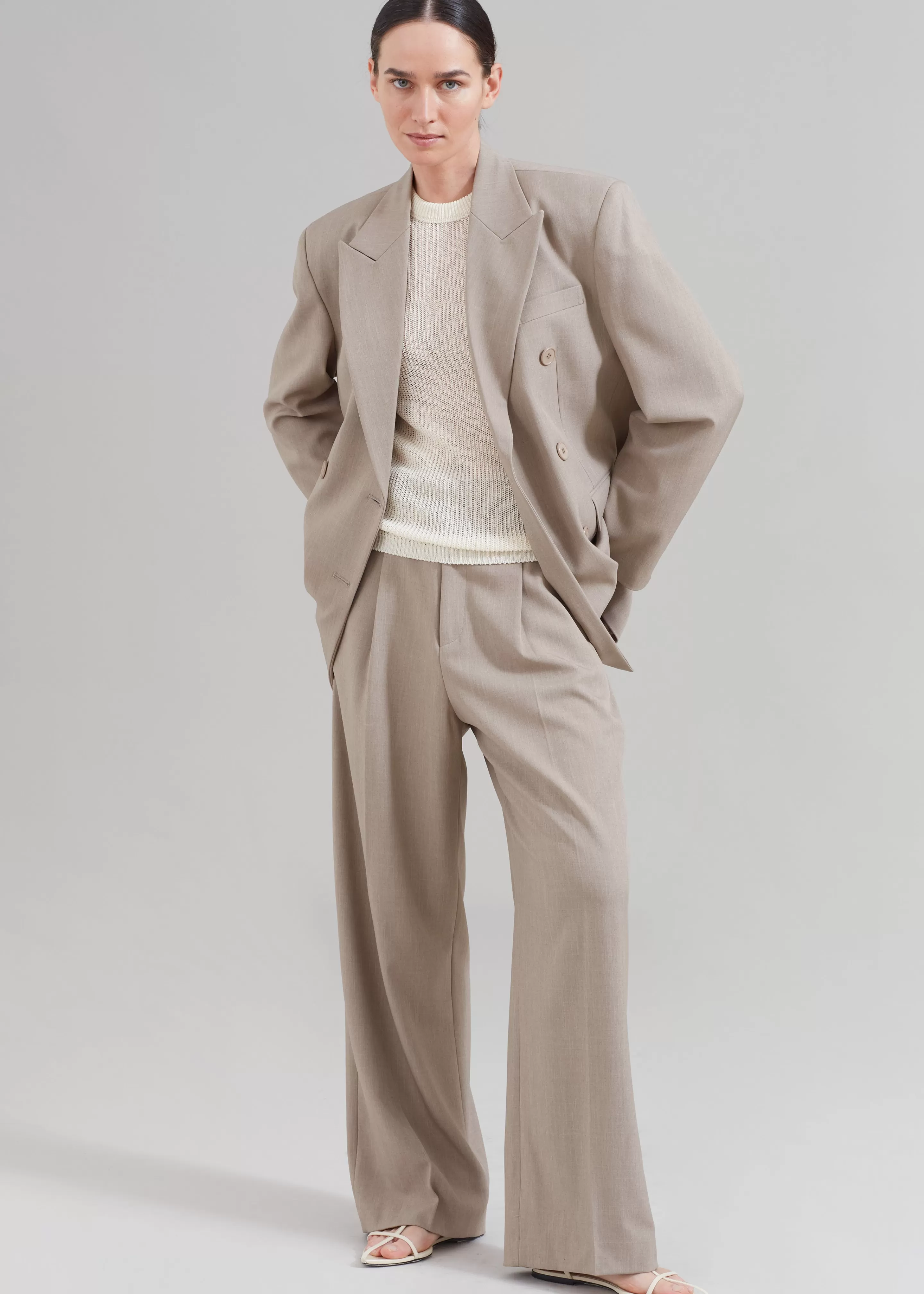 Bottoms | The Frankie Shop Nessi Pintuck Trousers Taupe