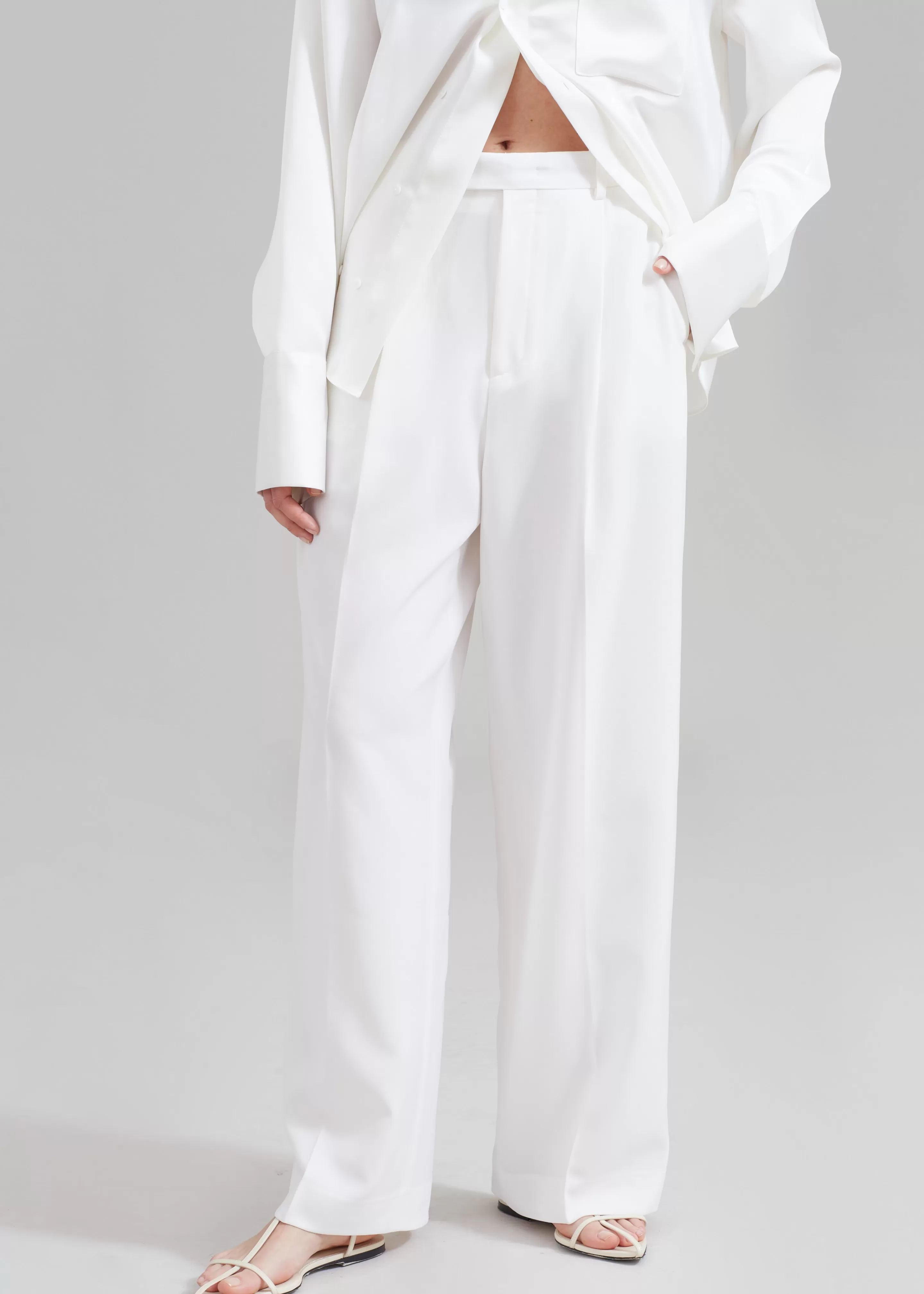 Bottoms | The Frankie Shop Nessi Pintuck Trousers White