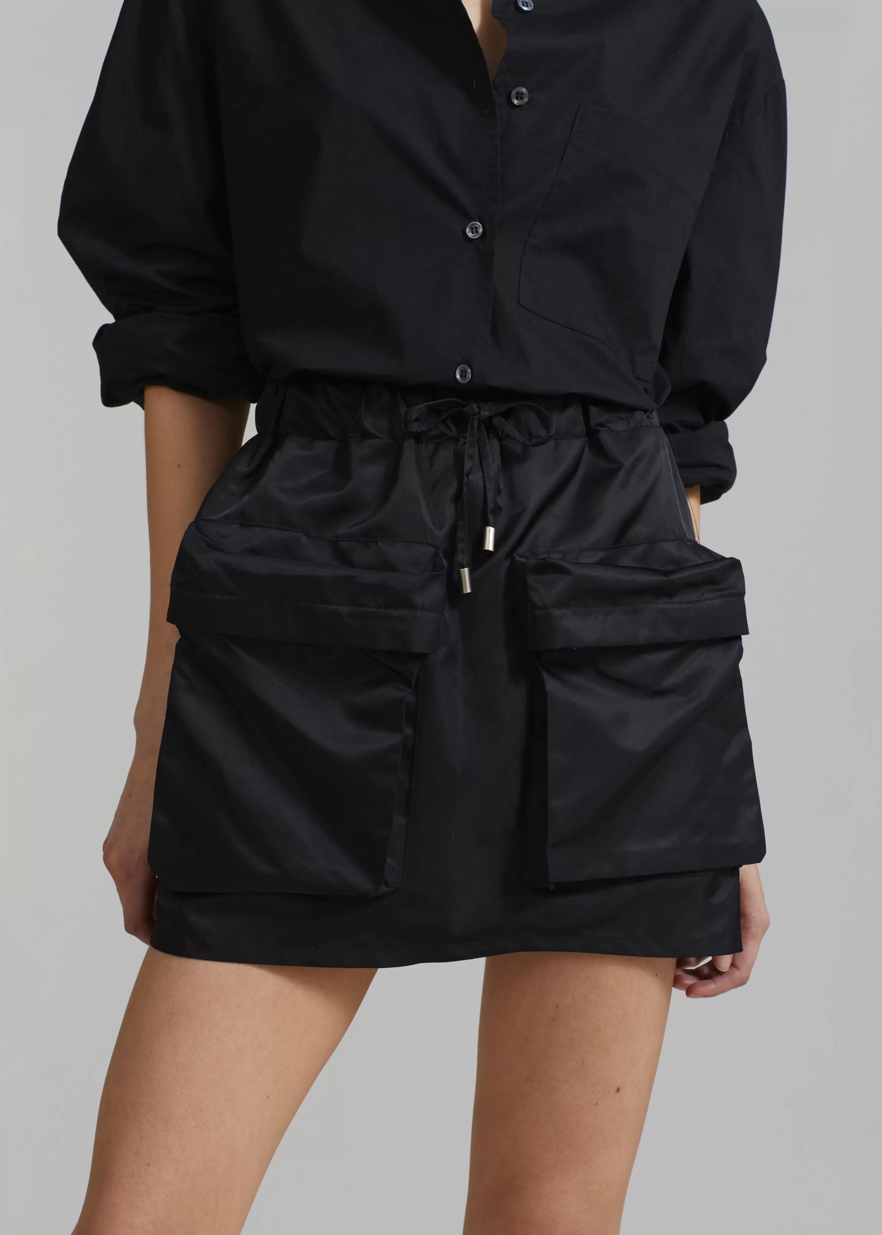 Bottoms | The Frankie Shop Neta Pocket Mini Skirt Black