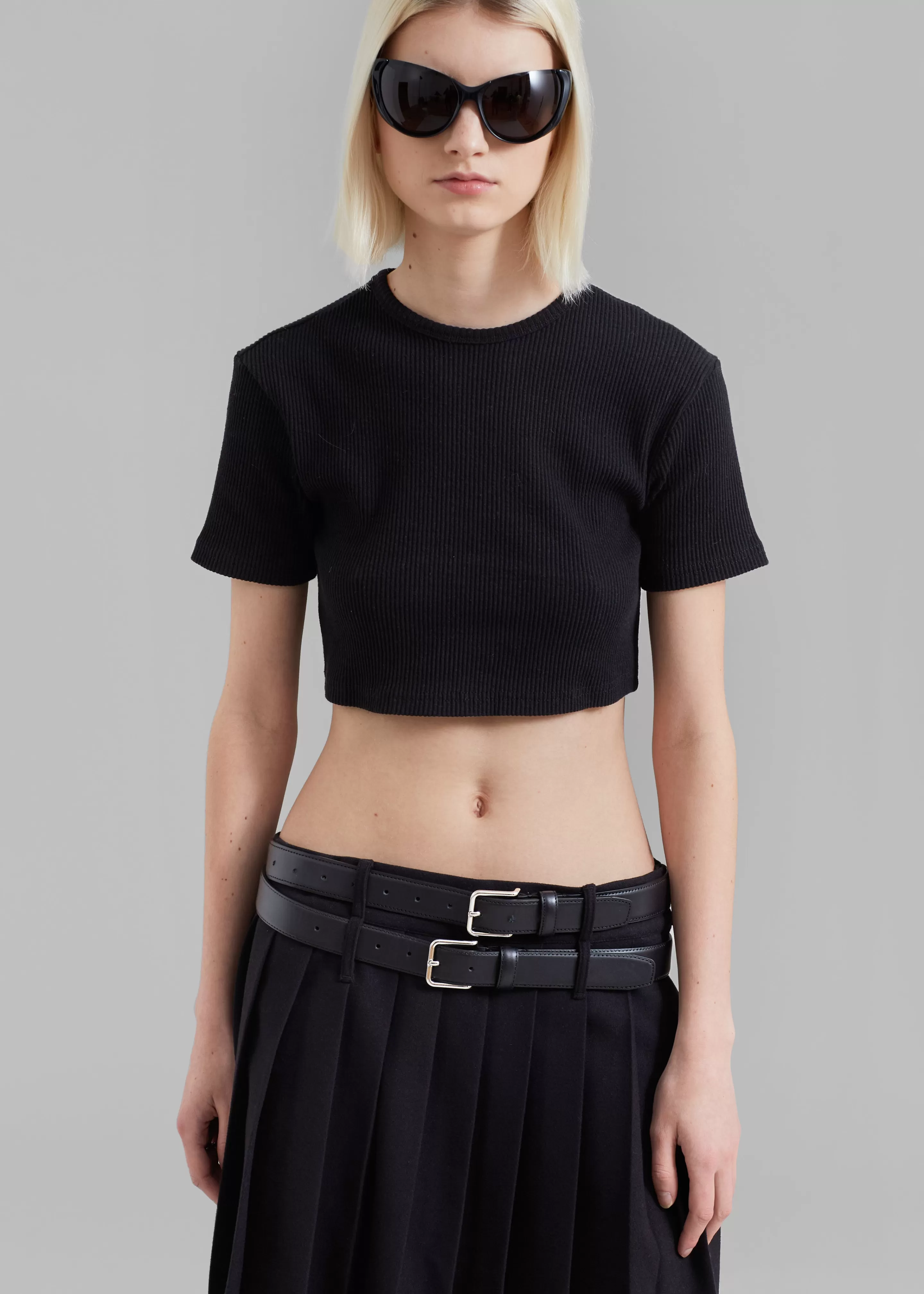 Tops | The Frankie Shop Nico Cropped Tee Black