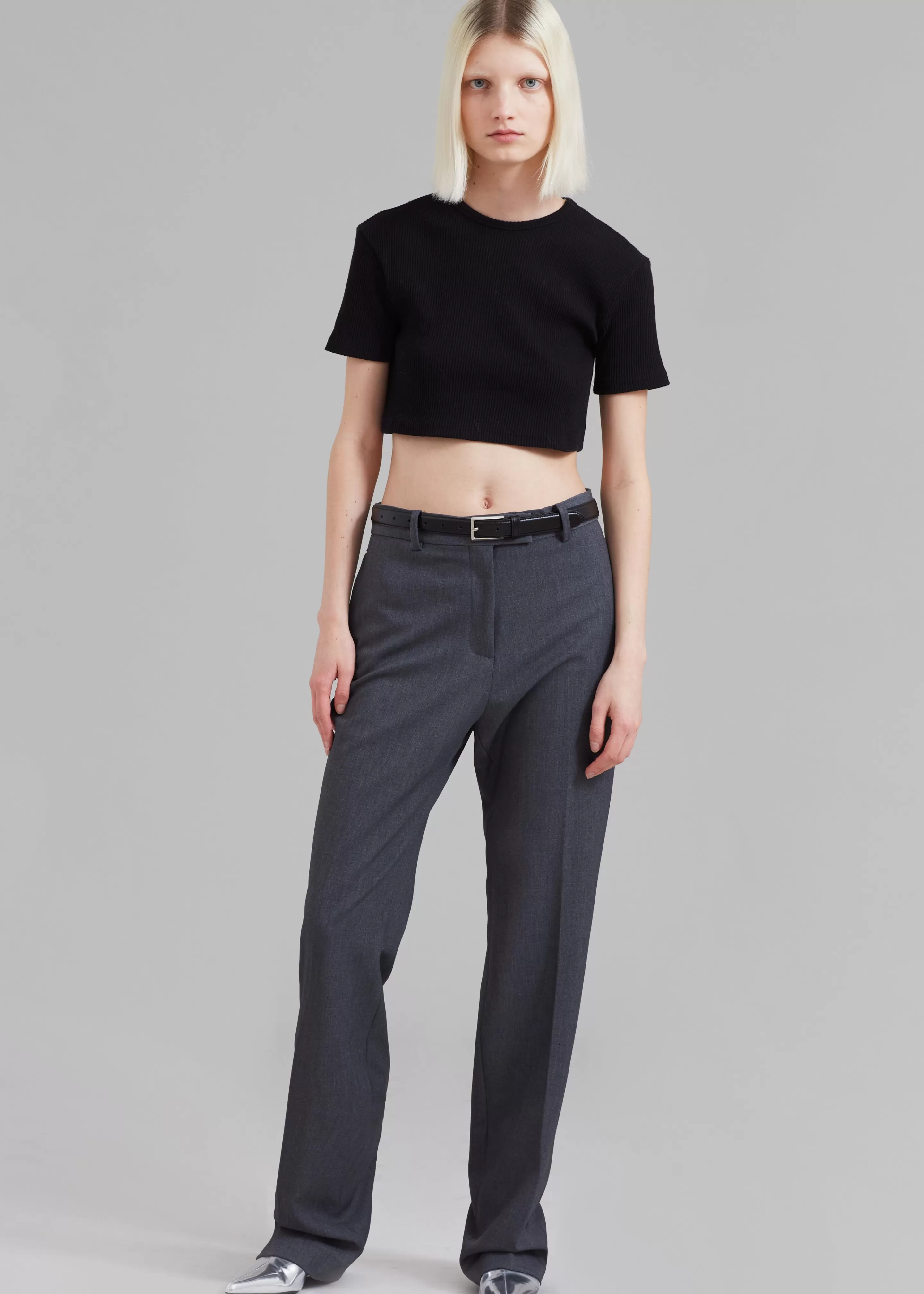 Tops | The Frankie Shop Nico Cropped Tee Black