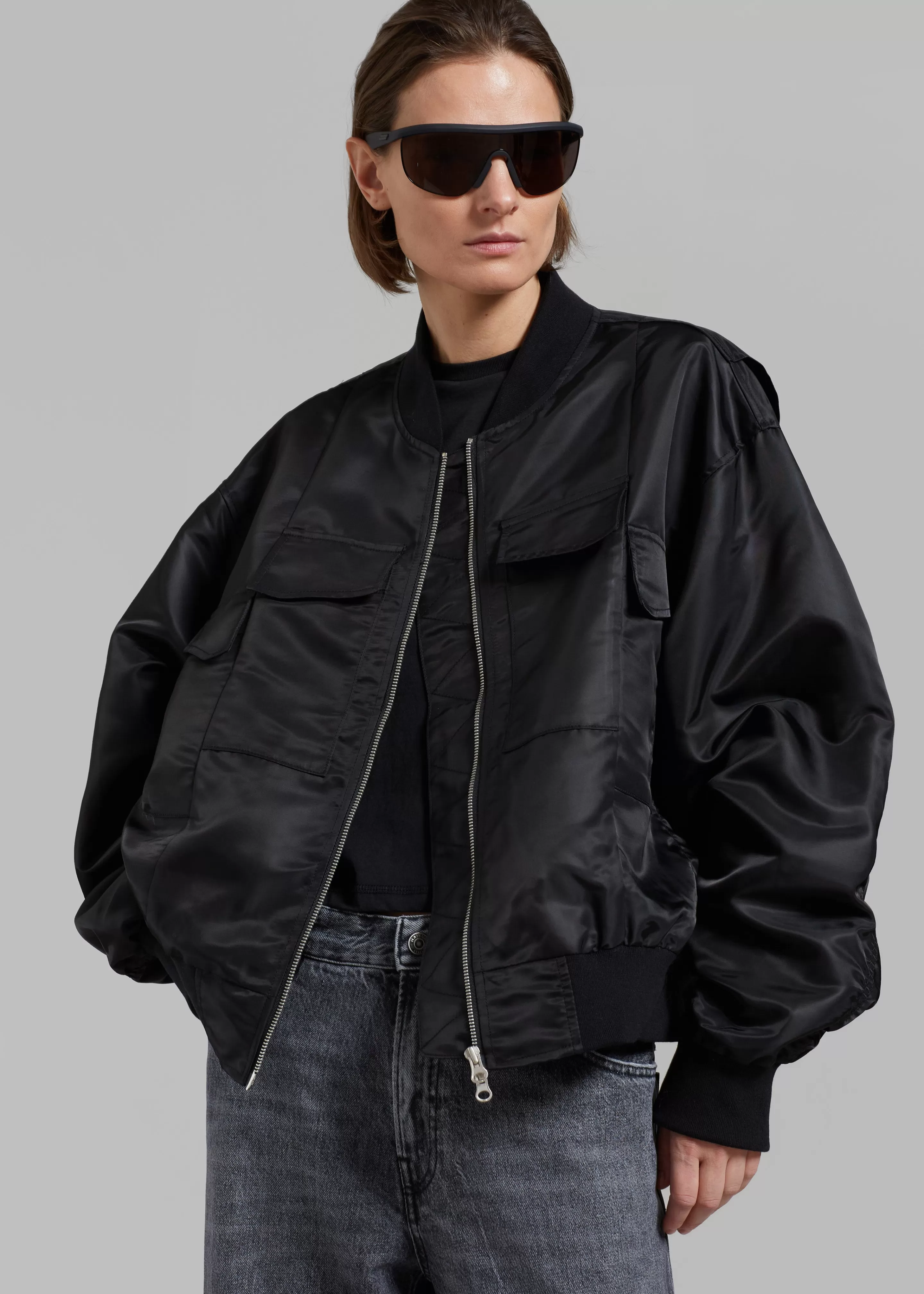 Outerwear | The Frankie Shop Onyx Bomber Jacket Black