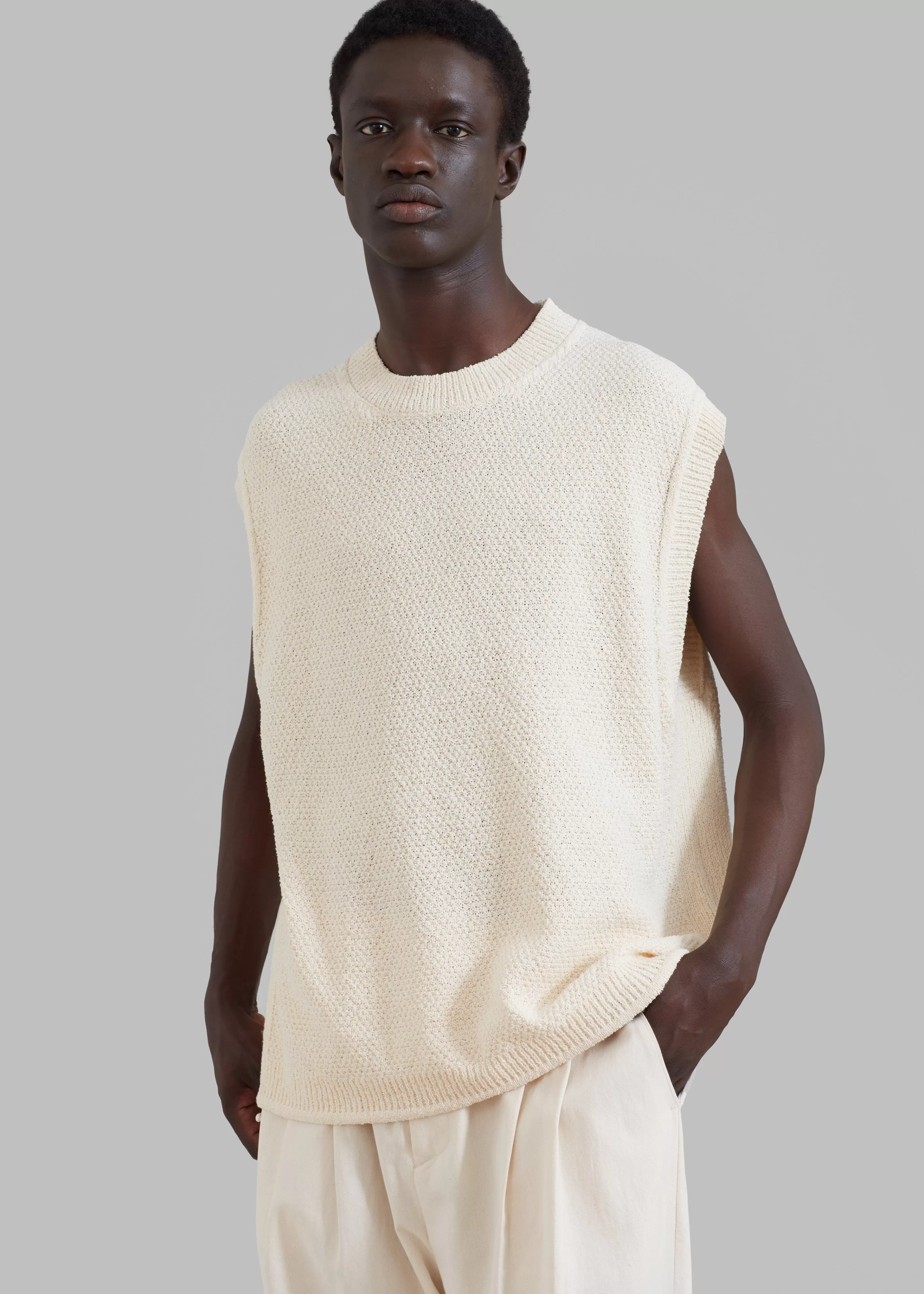 Knitwear | The Frankie Shop Oslo Knit Vest Cream