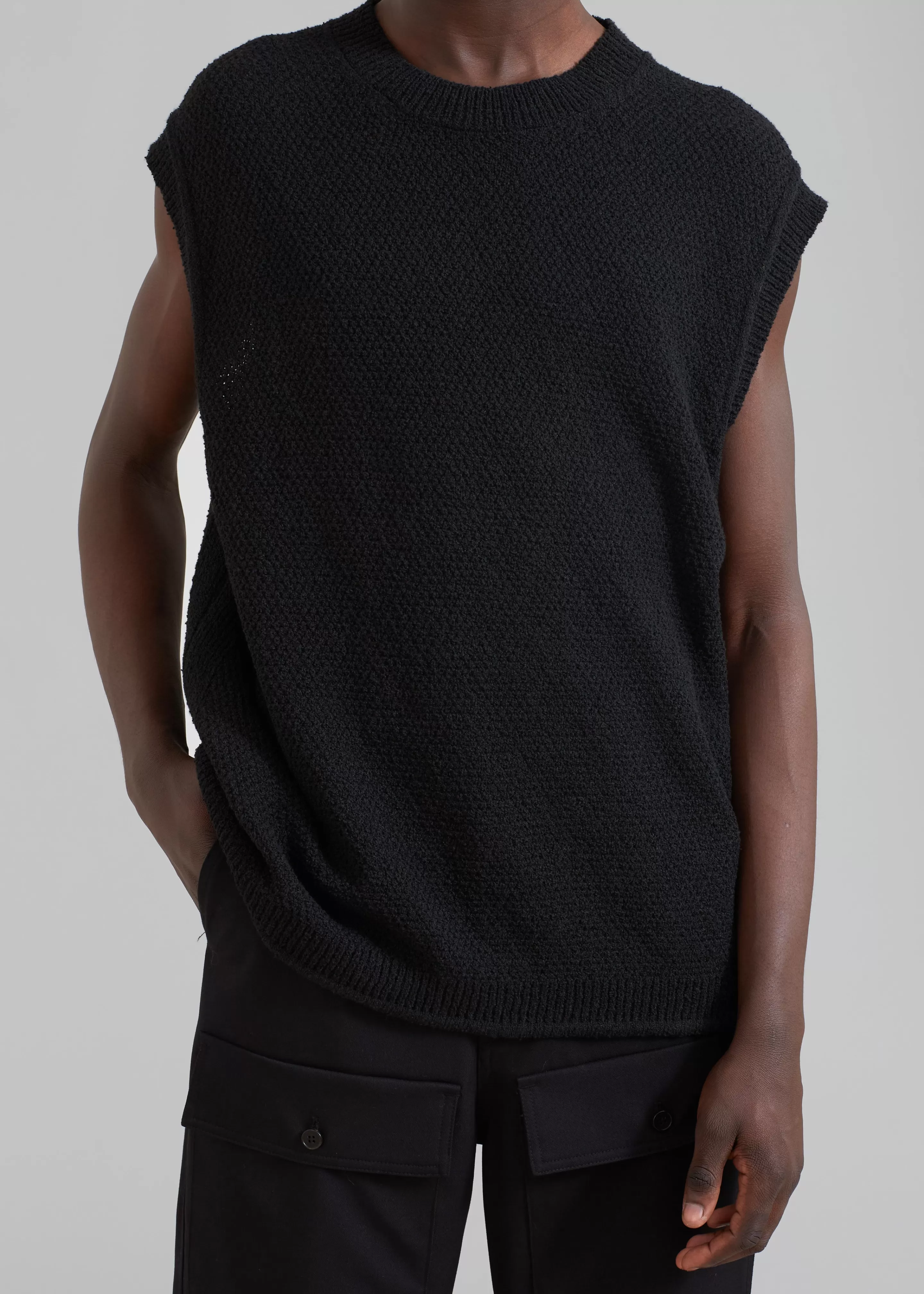 Knitwear | The Frankie Shop Oslo Knit Vest Black