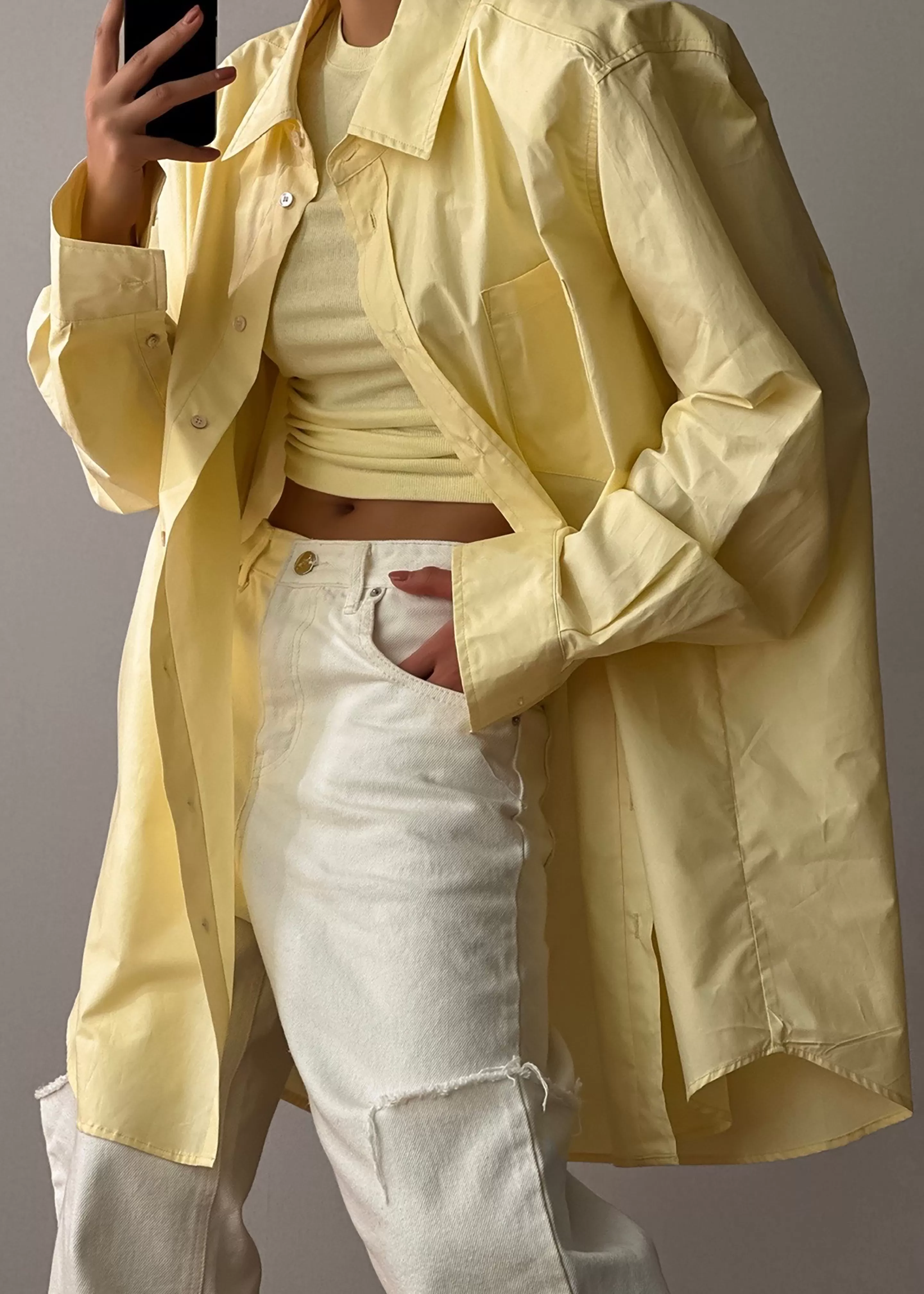 Tops | The Frankie Shop Panama Oversized Shirt Lemon