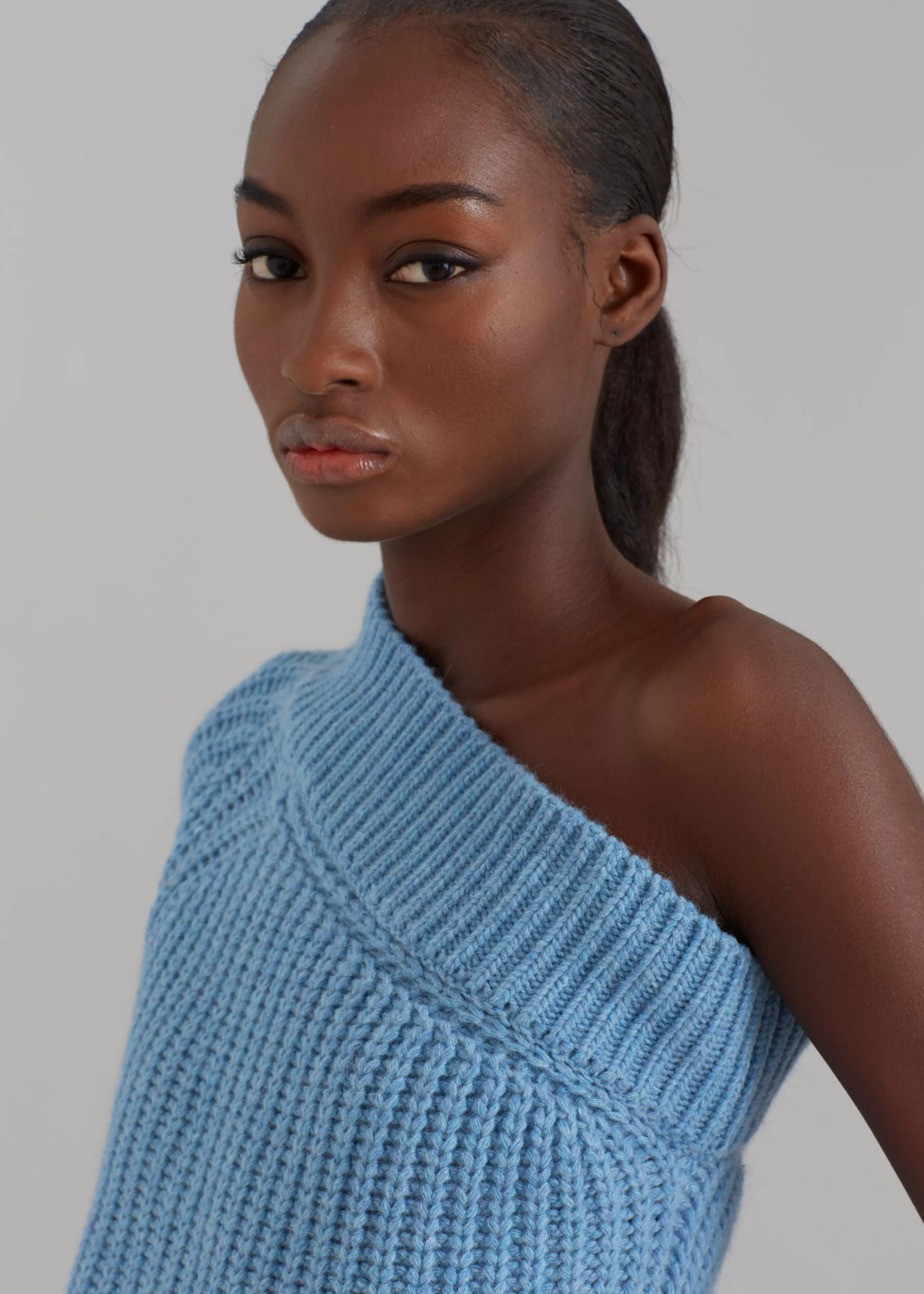 Knitwear | The Frankie Shop Pansy One Shoulder Knit Top Blue