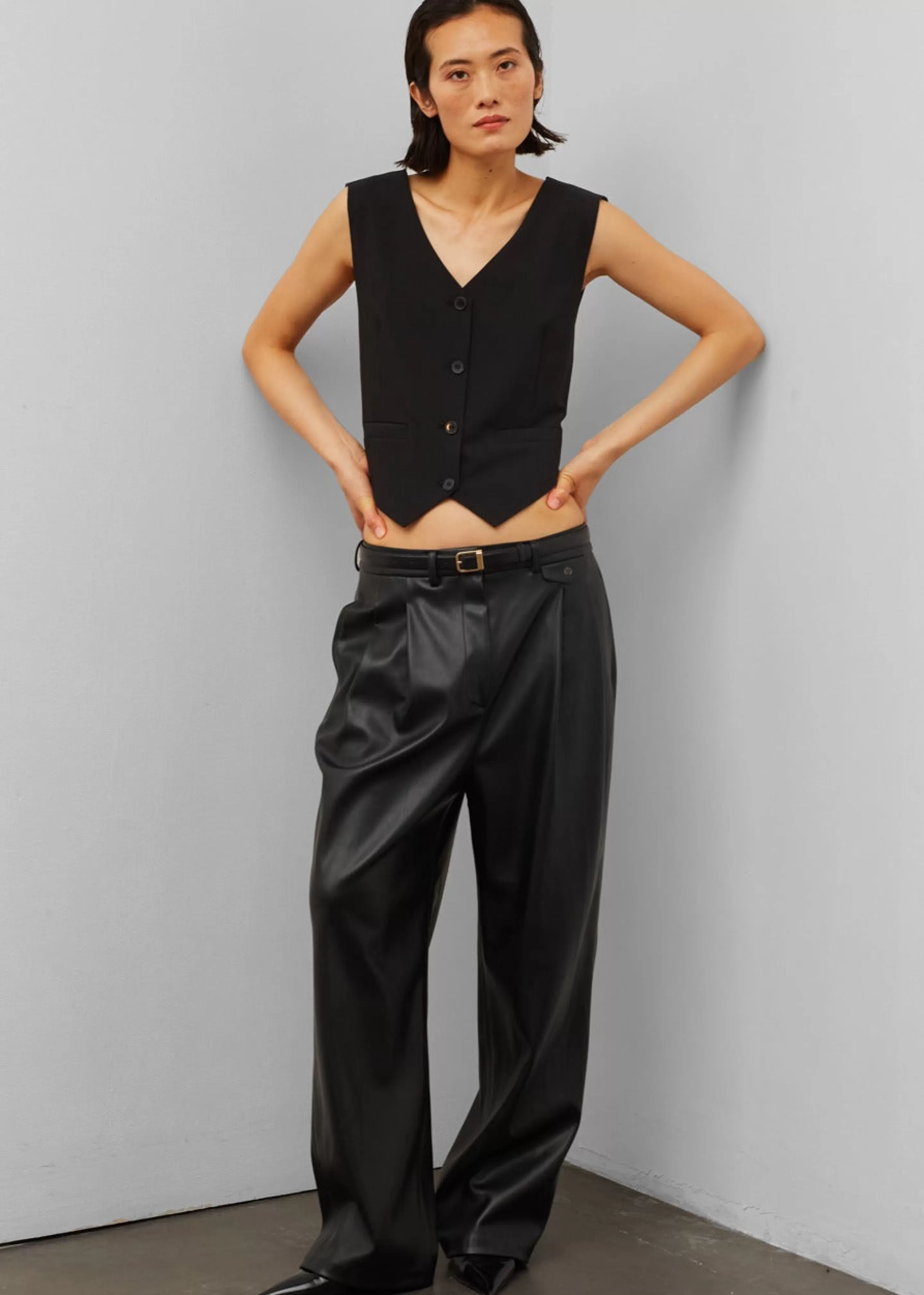 Bottoms | The Frankie Shop Pernille Faux Leather Pants Black