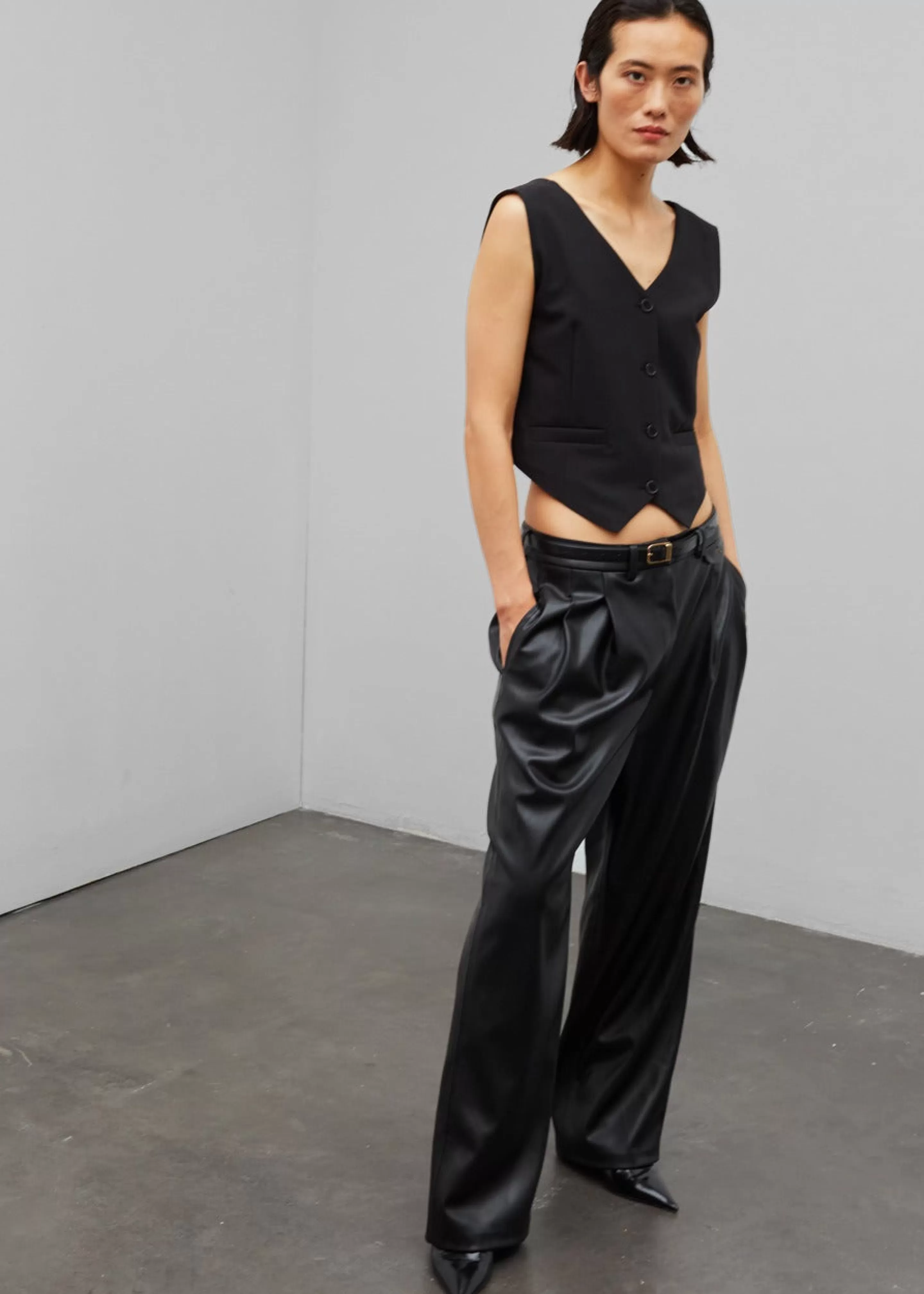 Bottoms | The Frankie Shop Pernille Faux Leather Pants Black