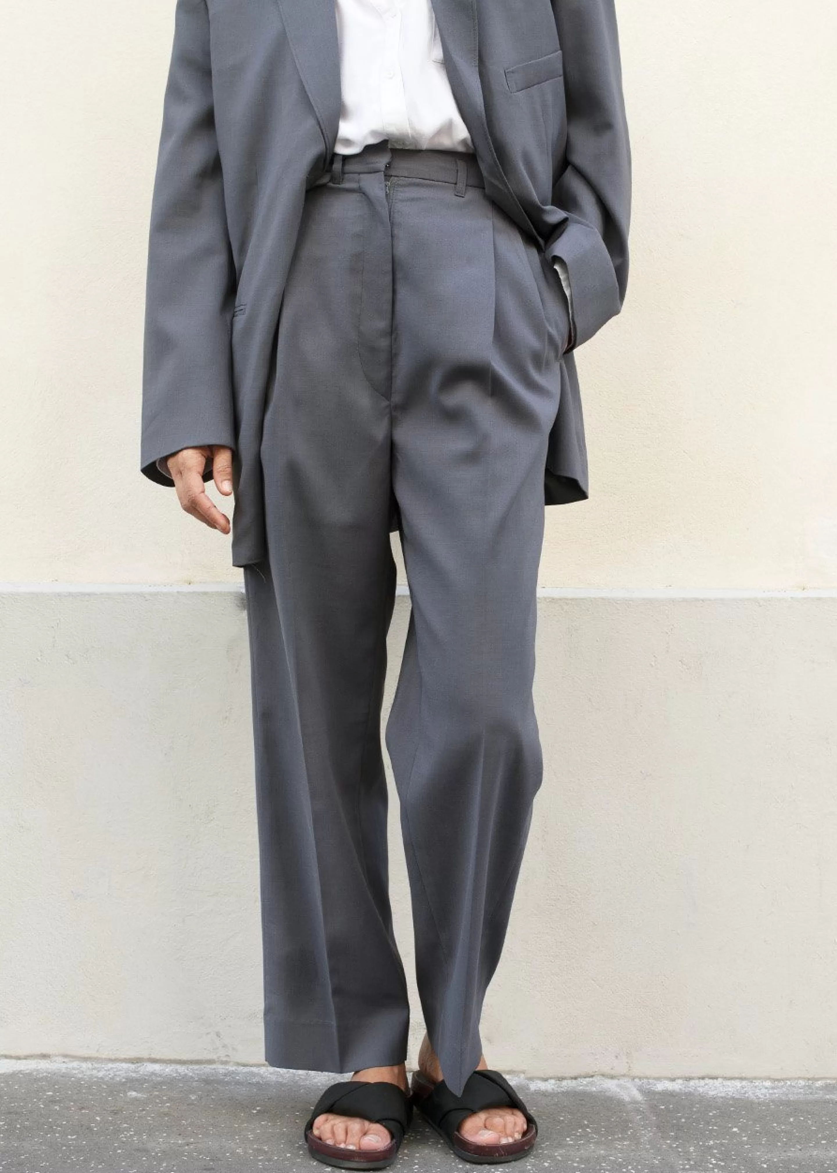 Bottoms | The Frankie Shop Pleated Suit Trousers Graphite