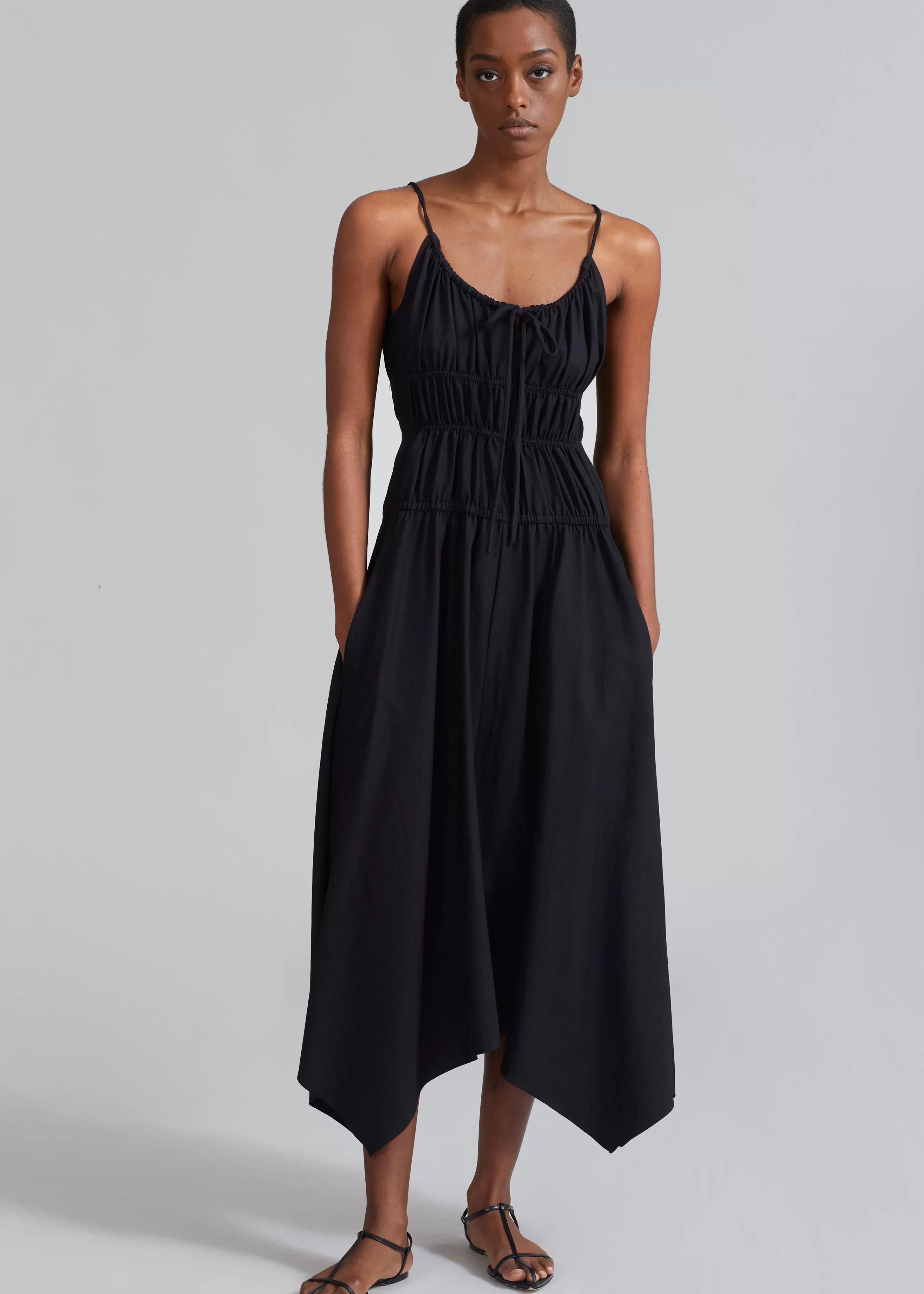 Dresses | The Frankie Shop Proenza Schouler White Label Drapey Suiting Ruched Dress Black