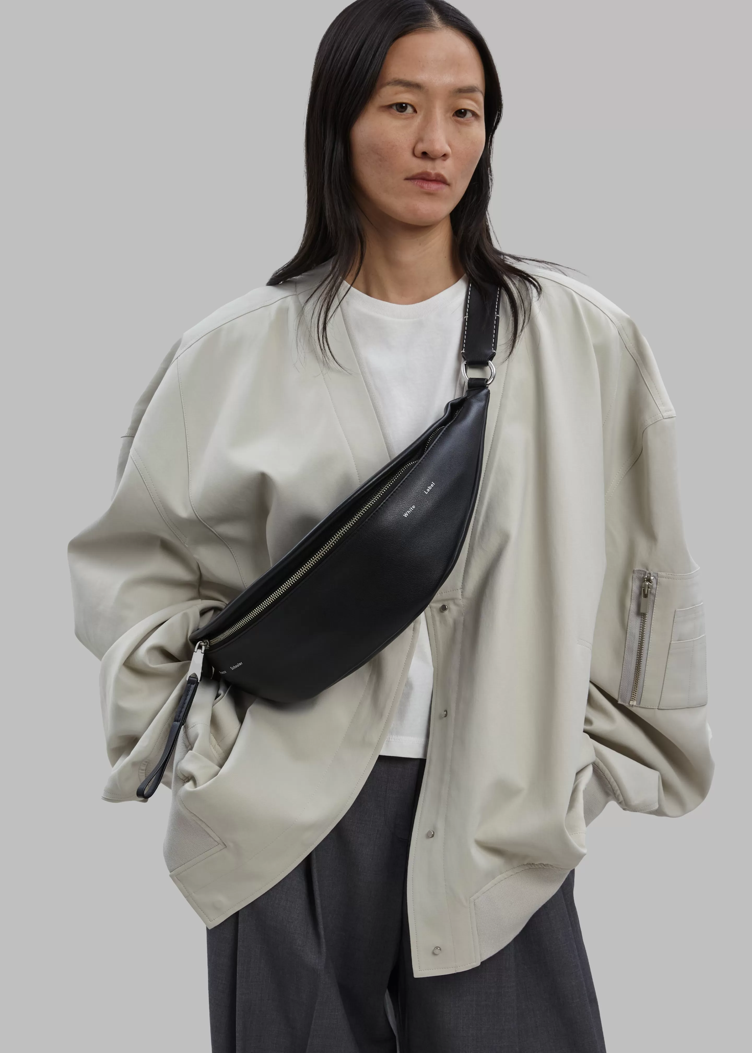 Accessories | The Frankie Shop Proenza Schouler White Label Stanton Leather Sling Bag Black