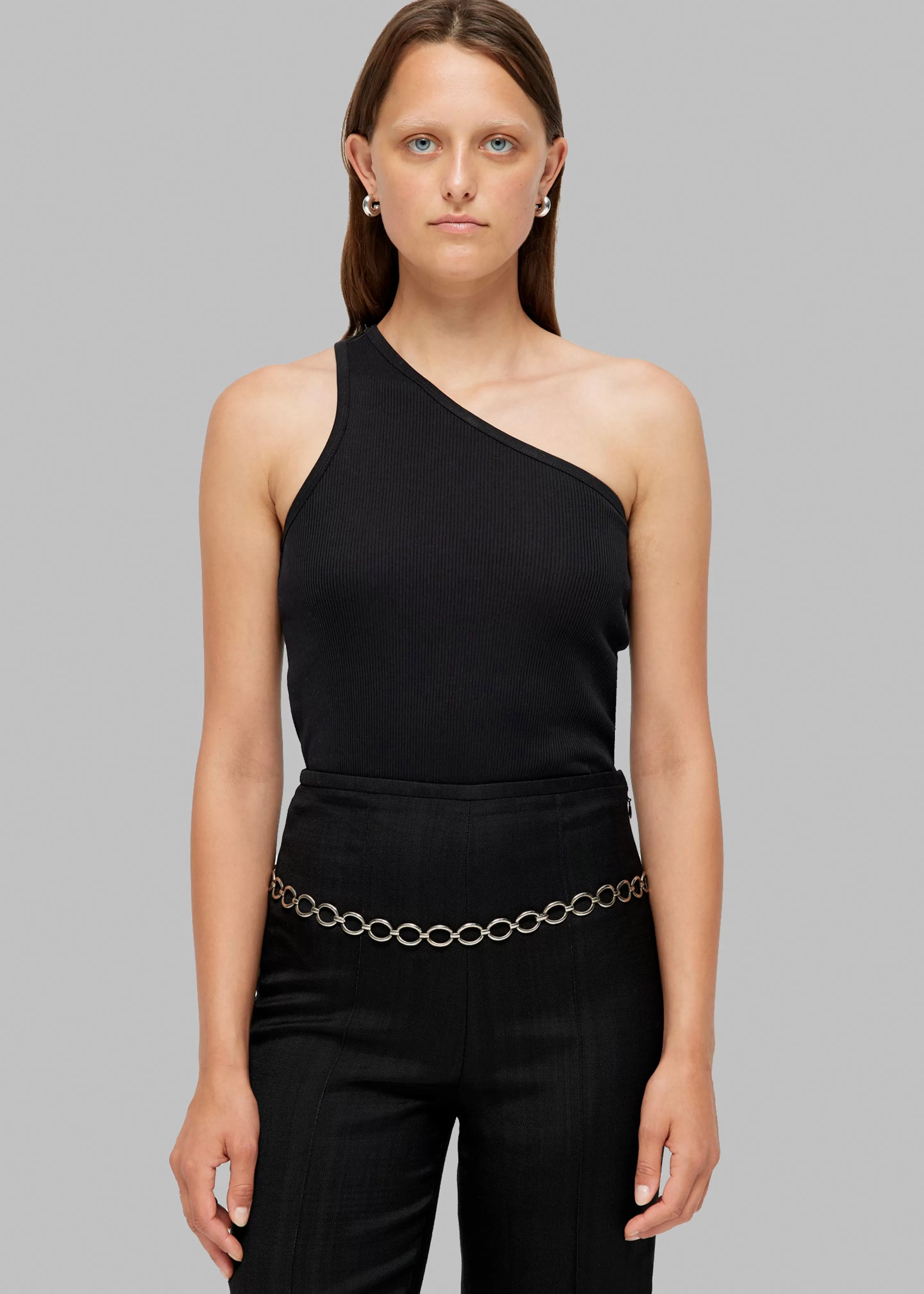 Tops | The Frankie Shop Rohe Asymmetric Rib Top Noir