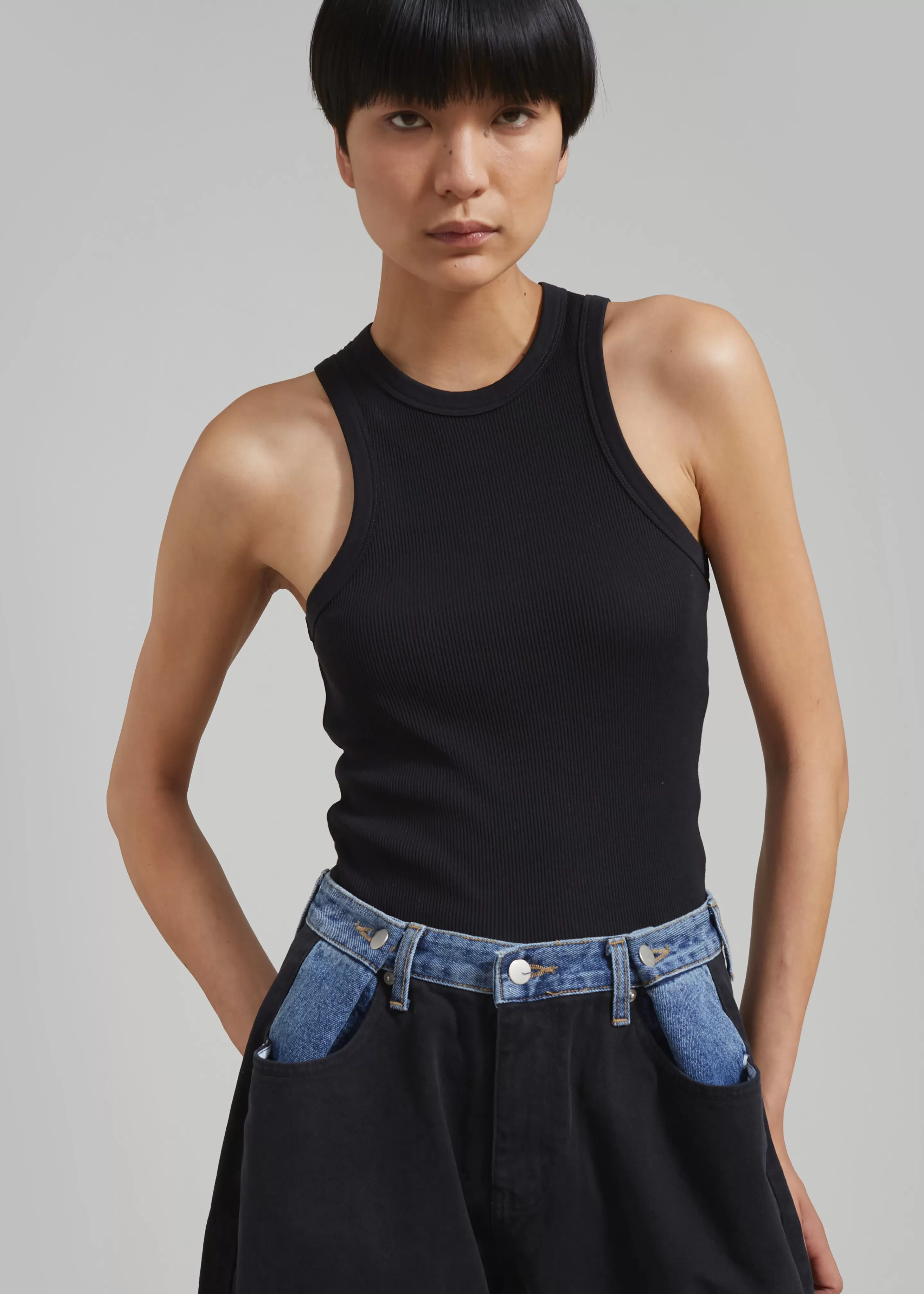 Tops | The Frankie Shop Rohe Cotton Rib Tank Top Noir