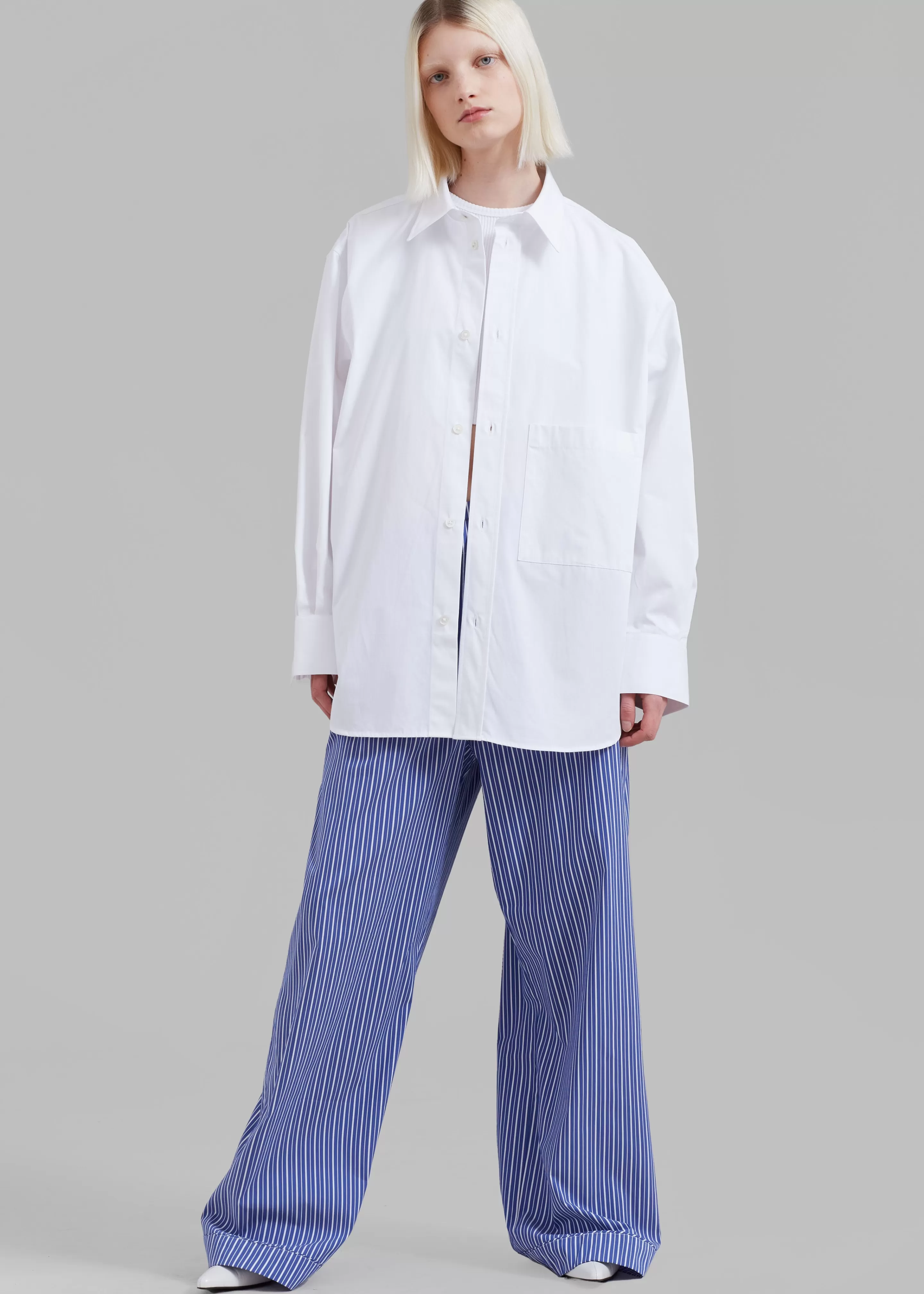 Tops | The Frankie Shop Rohe Unisex Classic Shirt White