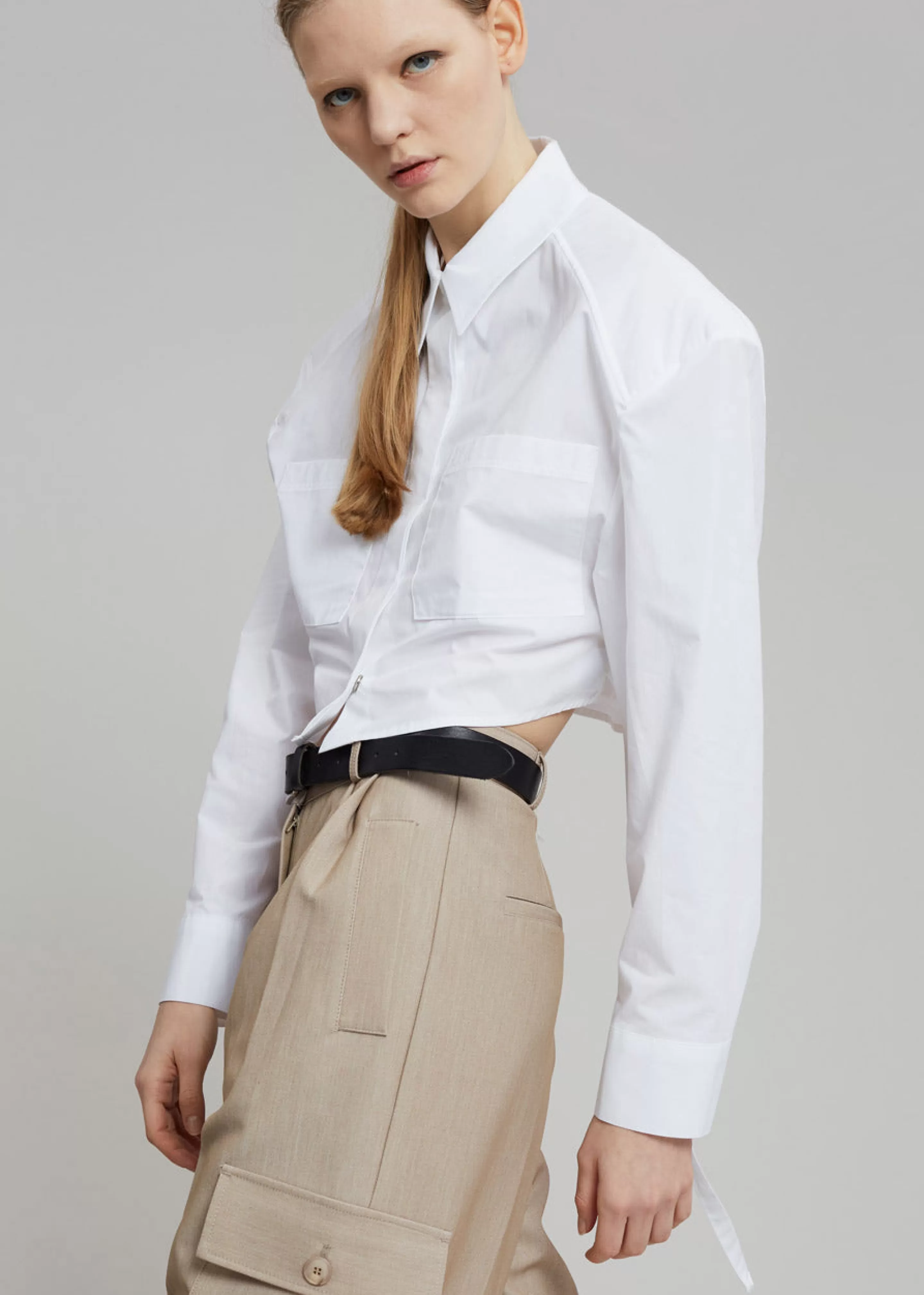 Tops | The Frankie Shop Romi Shoulder Padded Shirt White