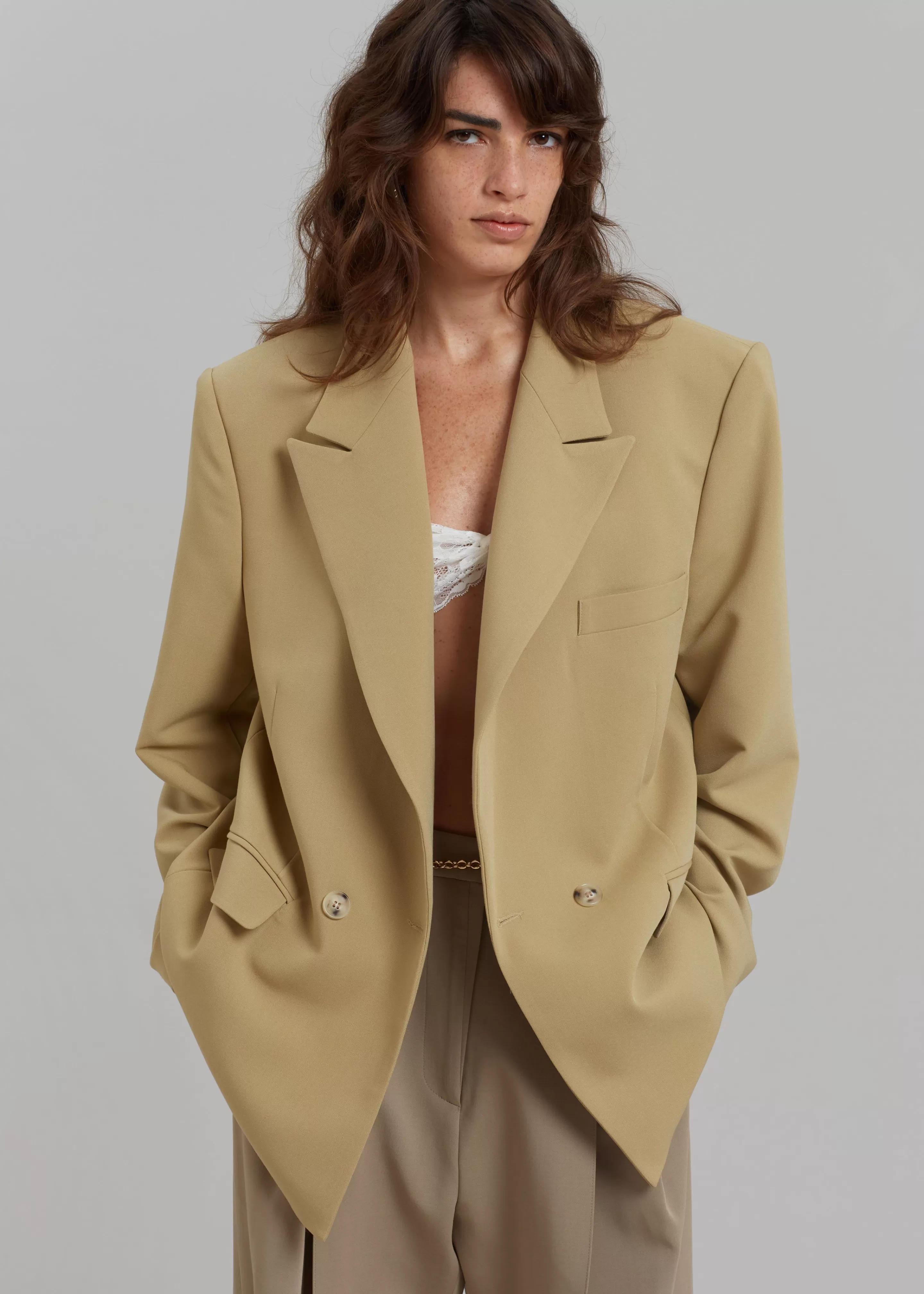 Outerwear | The Frankie Shop Rosali Blazer Khaki