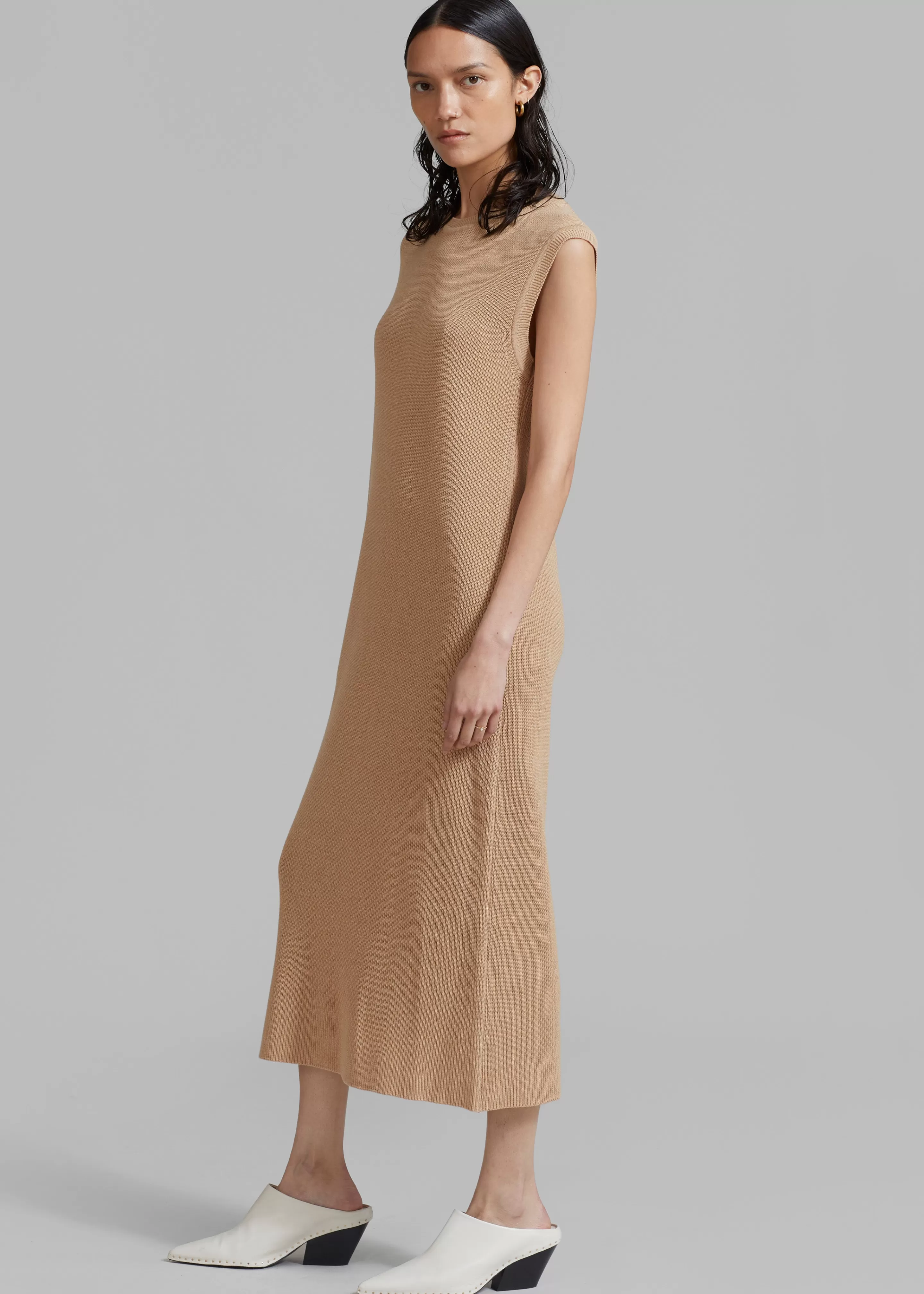 Dresses | The Frankie Shop Rosie Knit Dress Camel